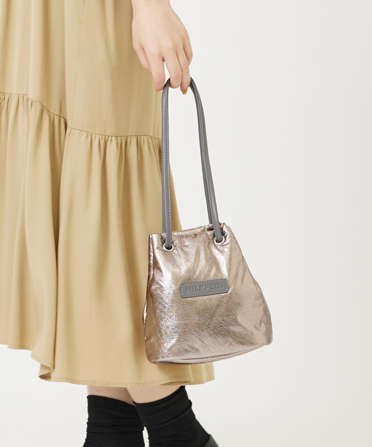 METALLIC DRAWSTRING BAG MILKFED.