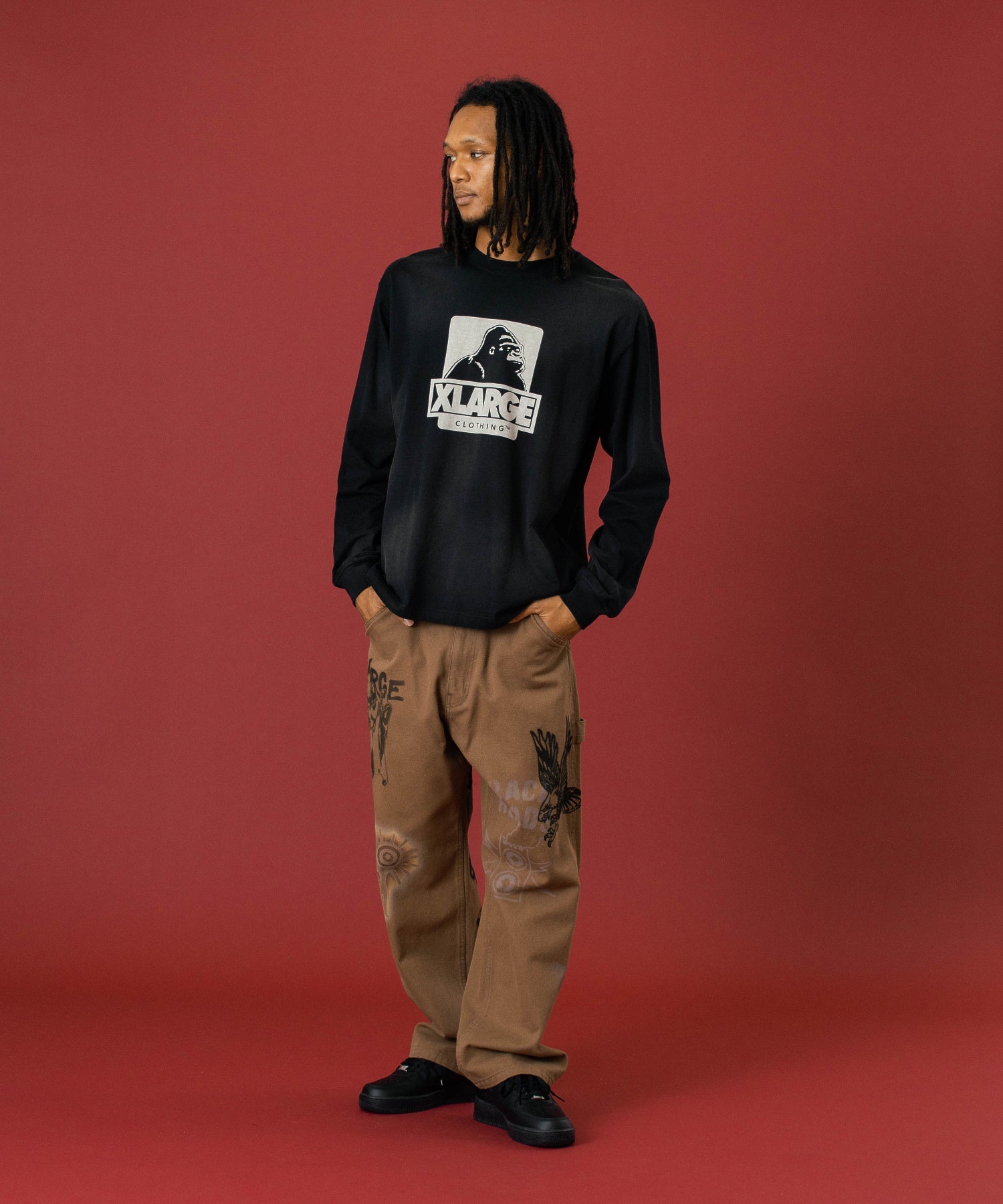 DISCHARGE PRINTED OG L/S TEE