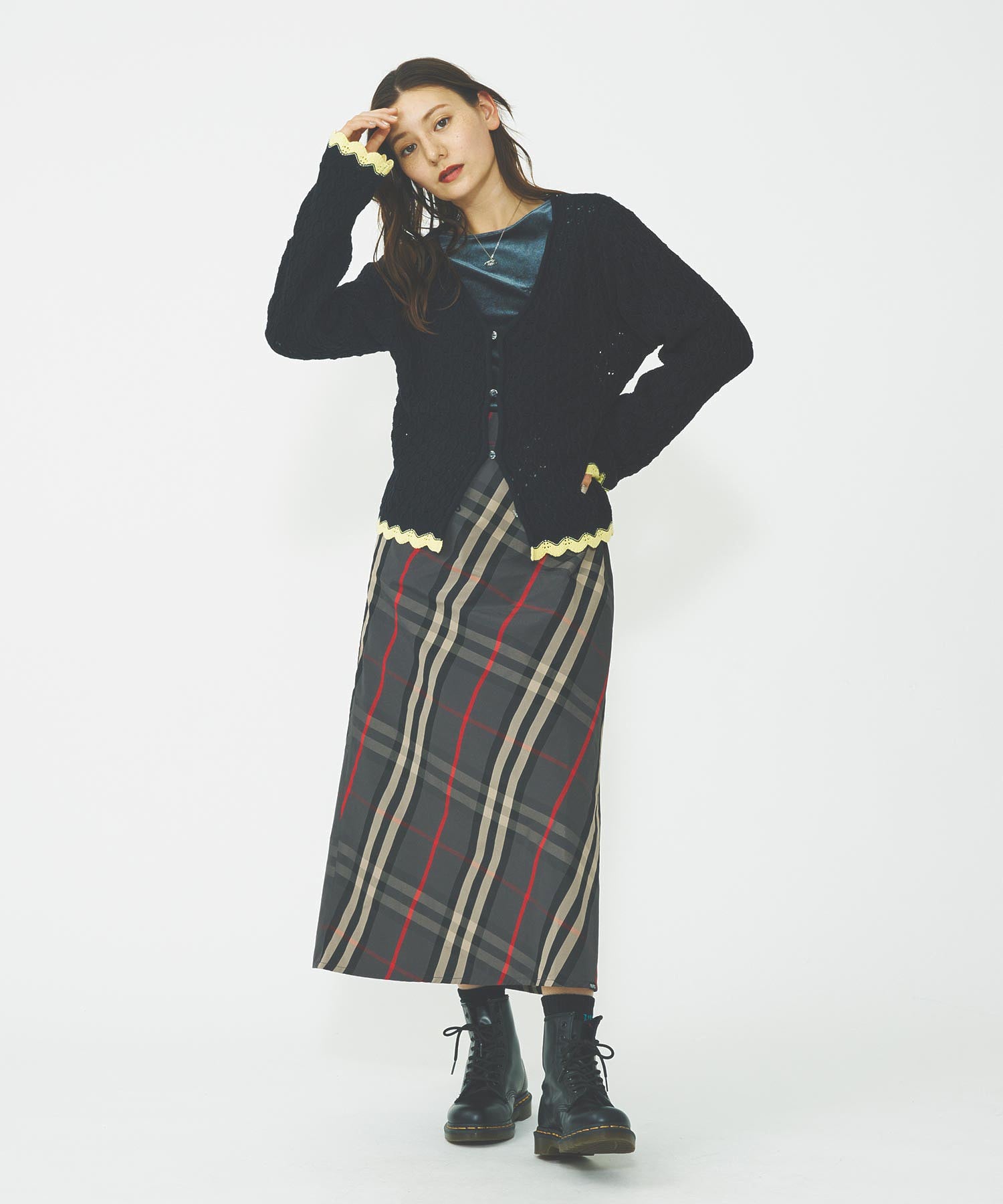 PLAID LONG SKIRT