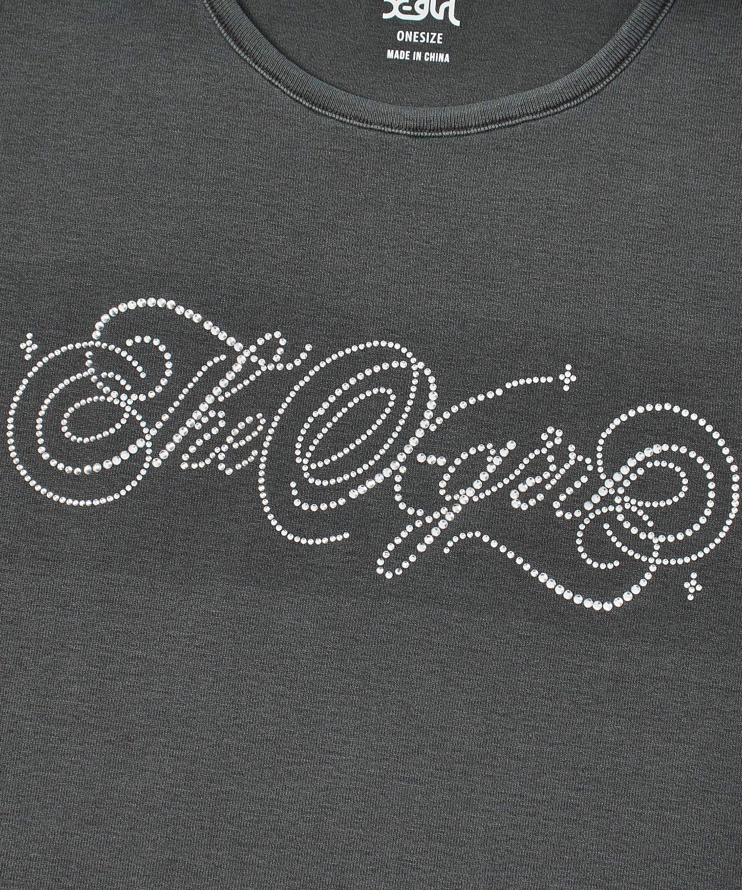 RHINESTONE DECORATIVE SCRIPT LOGO S/S BABY TEE