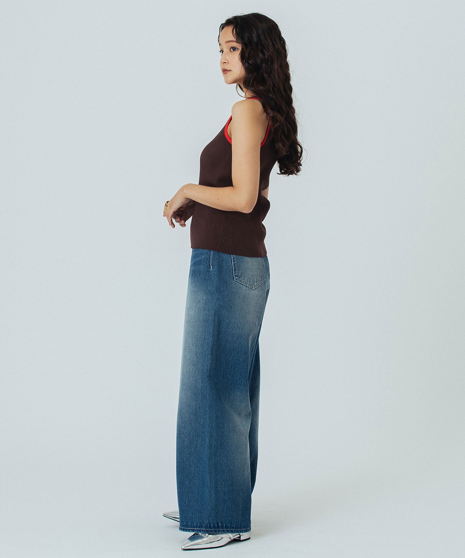 KNITTED RIB TANK TOP