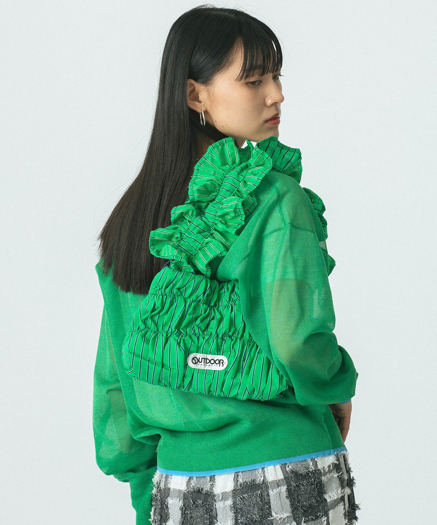 OUTDOOR PRODUCTS/STRIPE FRILL SHOULDER