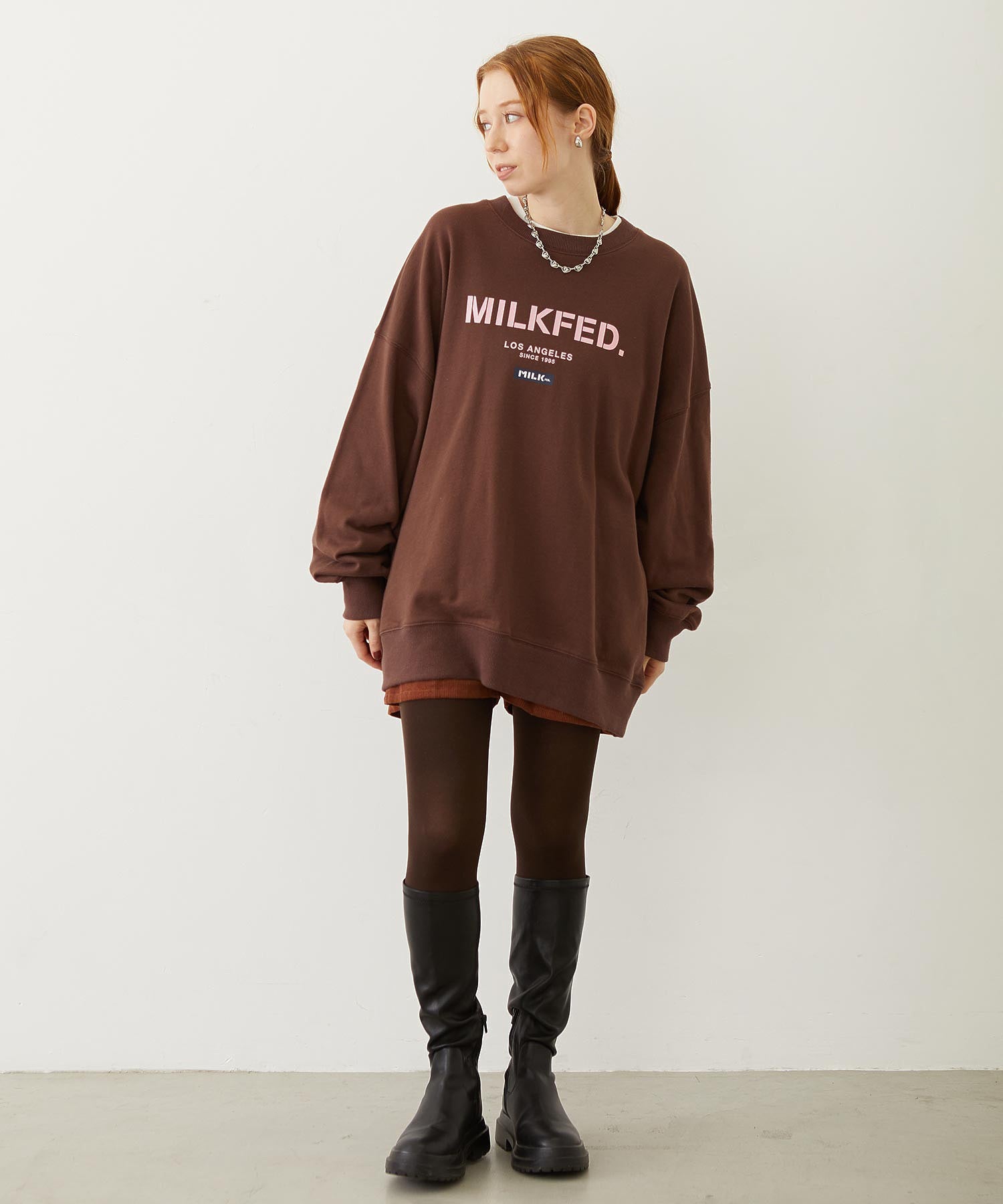 STENCIL AND BAR LOGO BIG SWEAT TOP