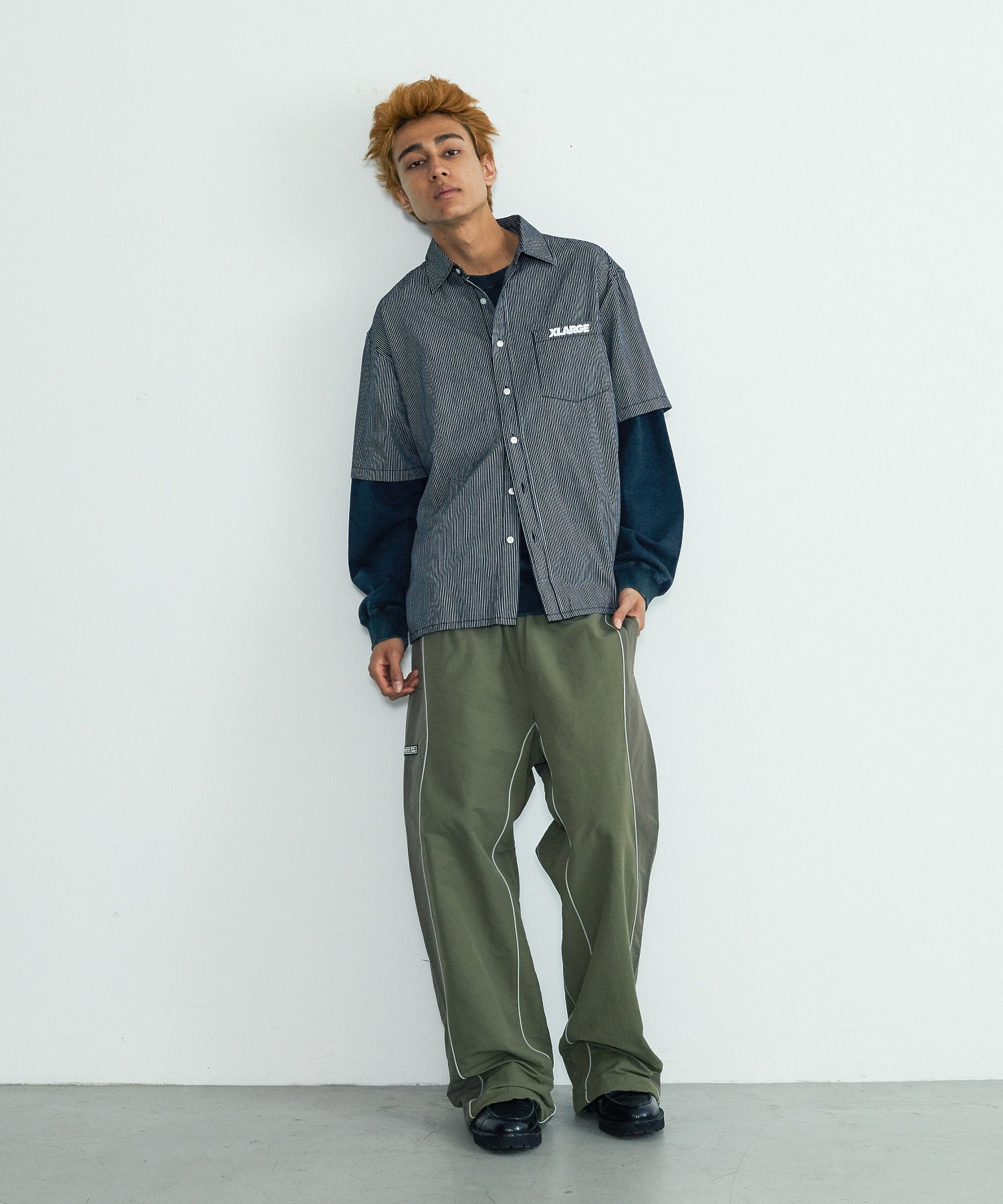 PIN STRIPE WORK S/S SHIRT