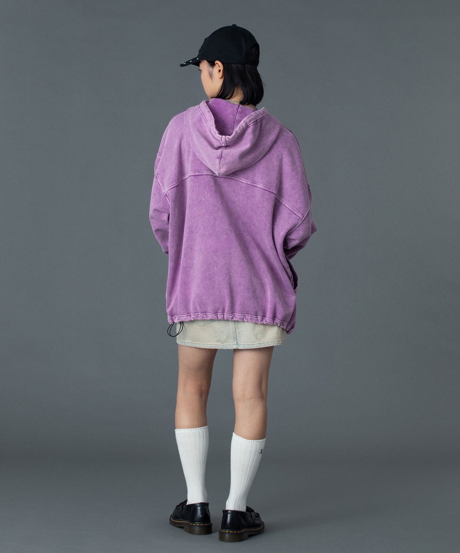 FADED FACE LABEL ANORAK SWEAT HOODIE