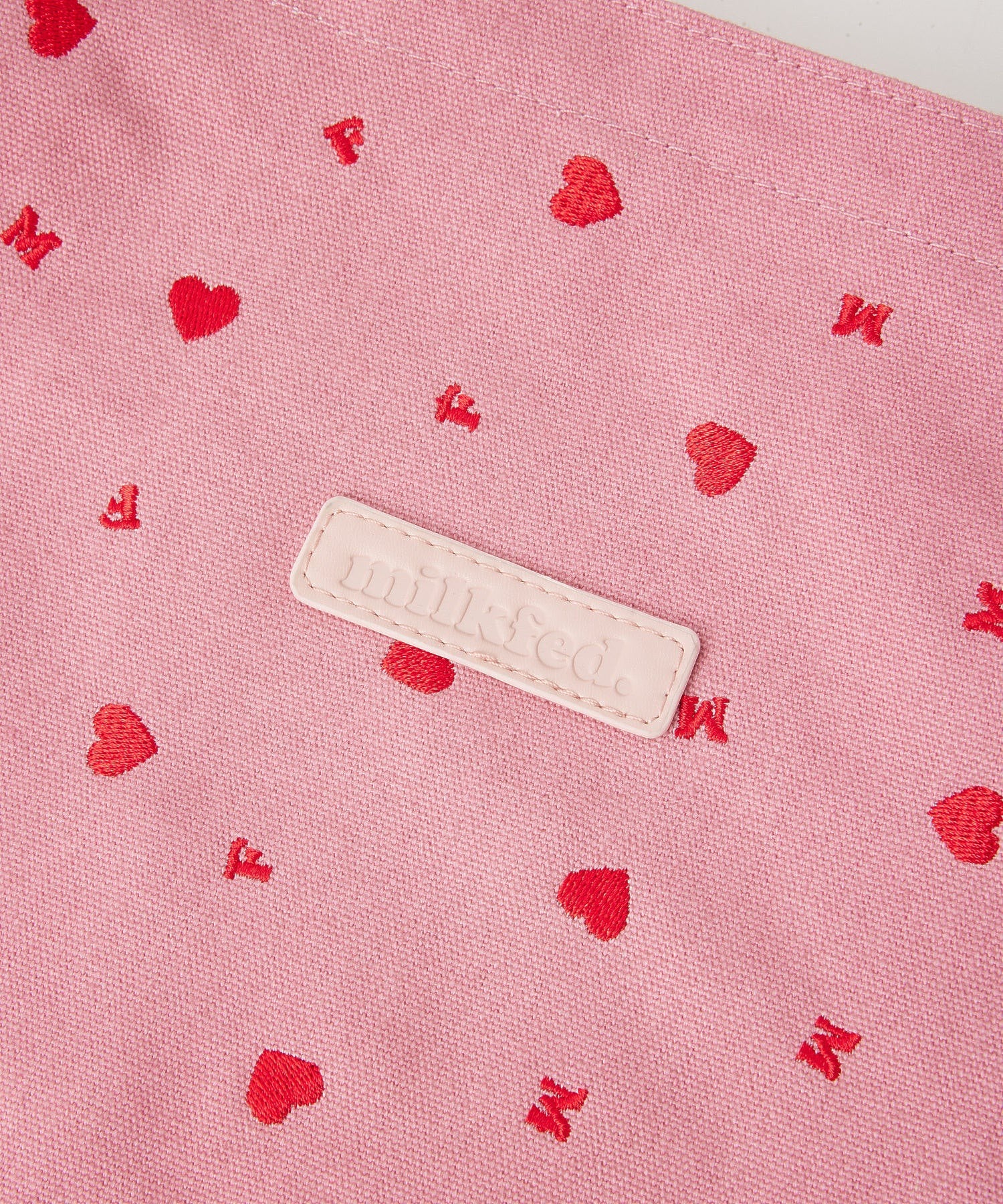 HEART EMBROIDERY CANVAS BAG MILKFED.