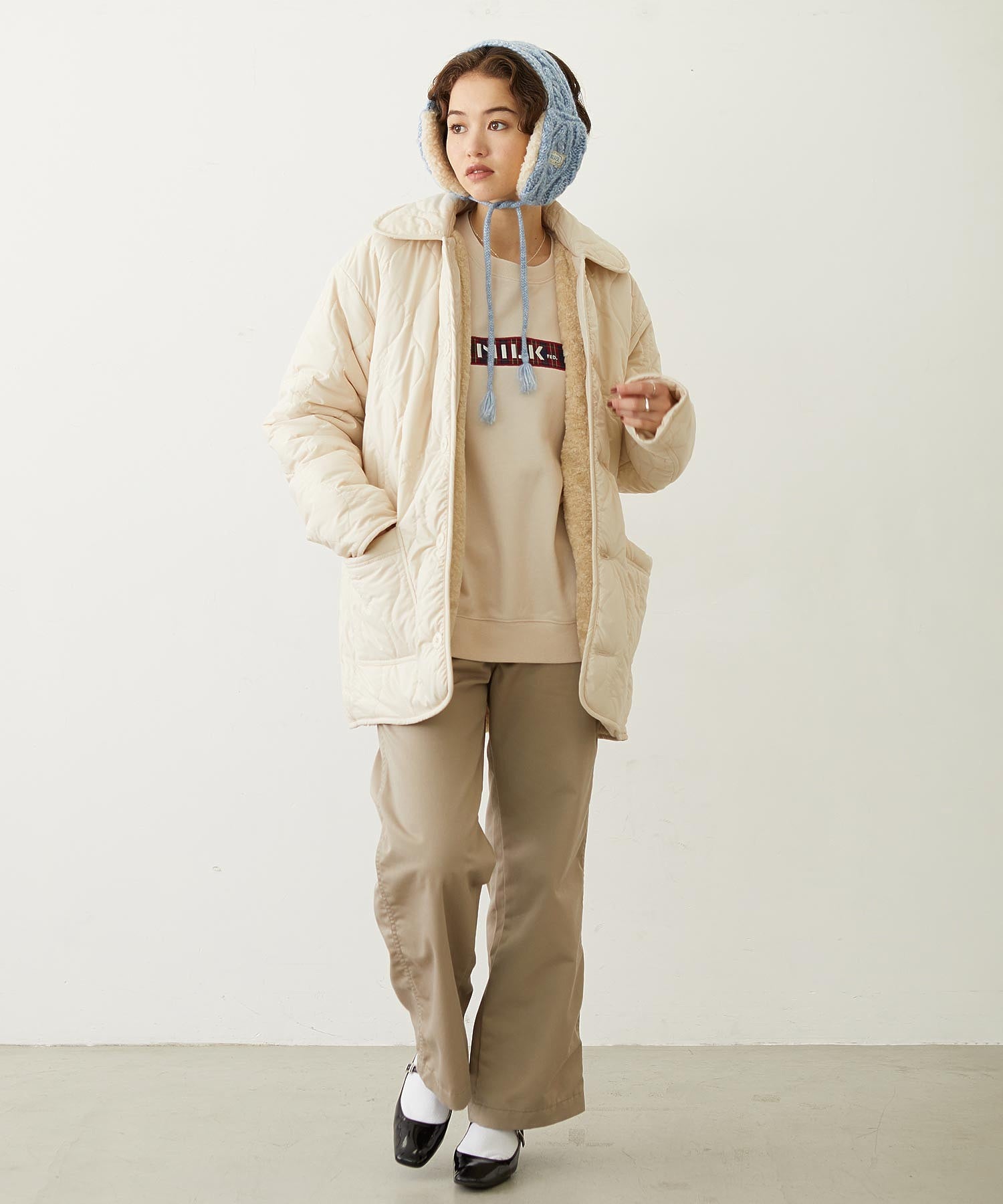 CHECKERED BAR LOGO SWEAT TOP