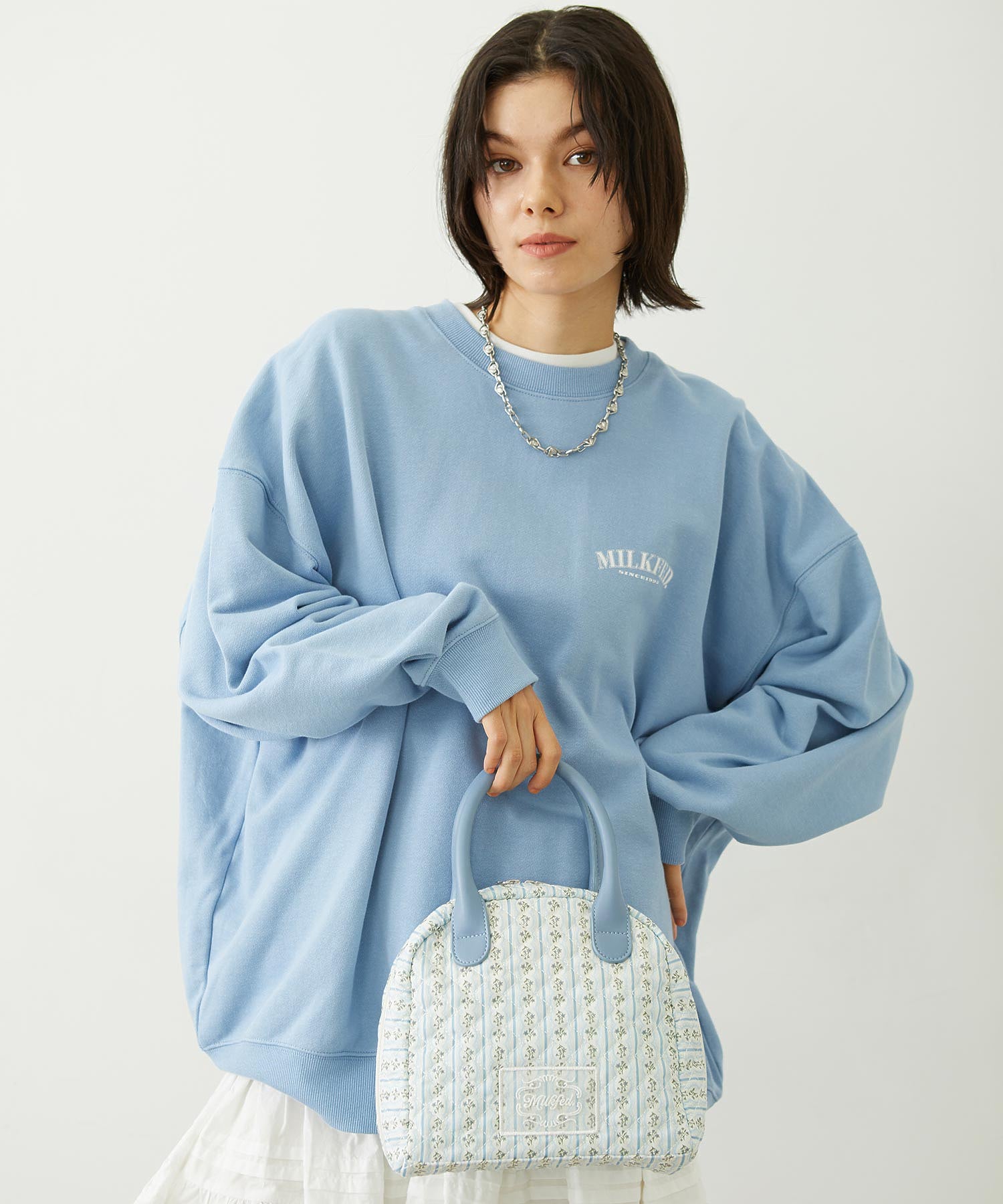 STRIPED FLOWER QUILTED BAG