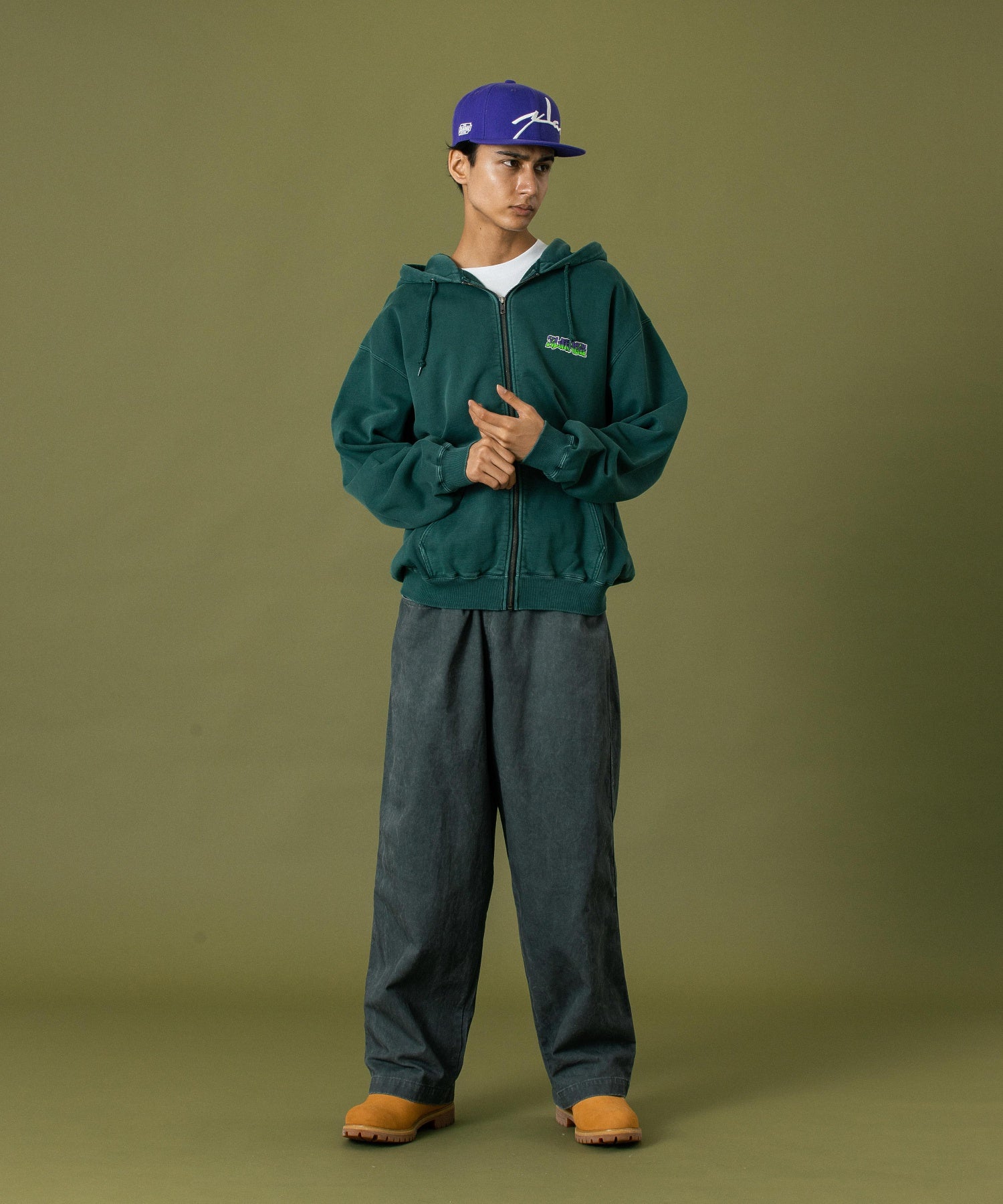 PIGMENTDYE INDY GRAB ZIP HOODED SWEAT SHIRT