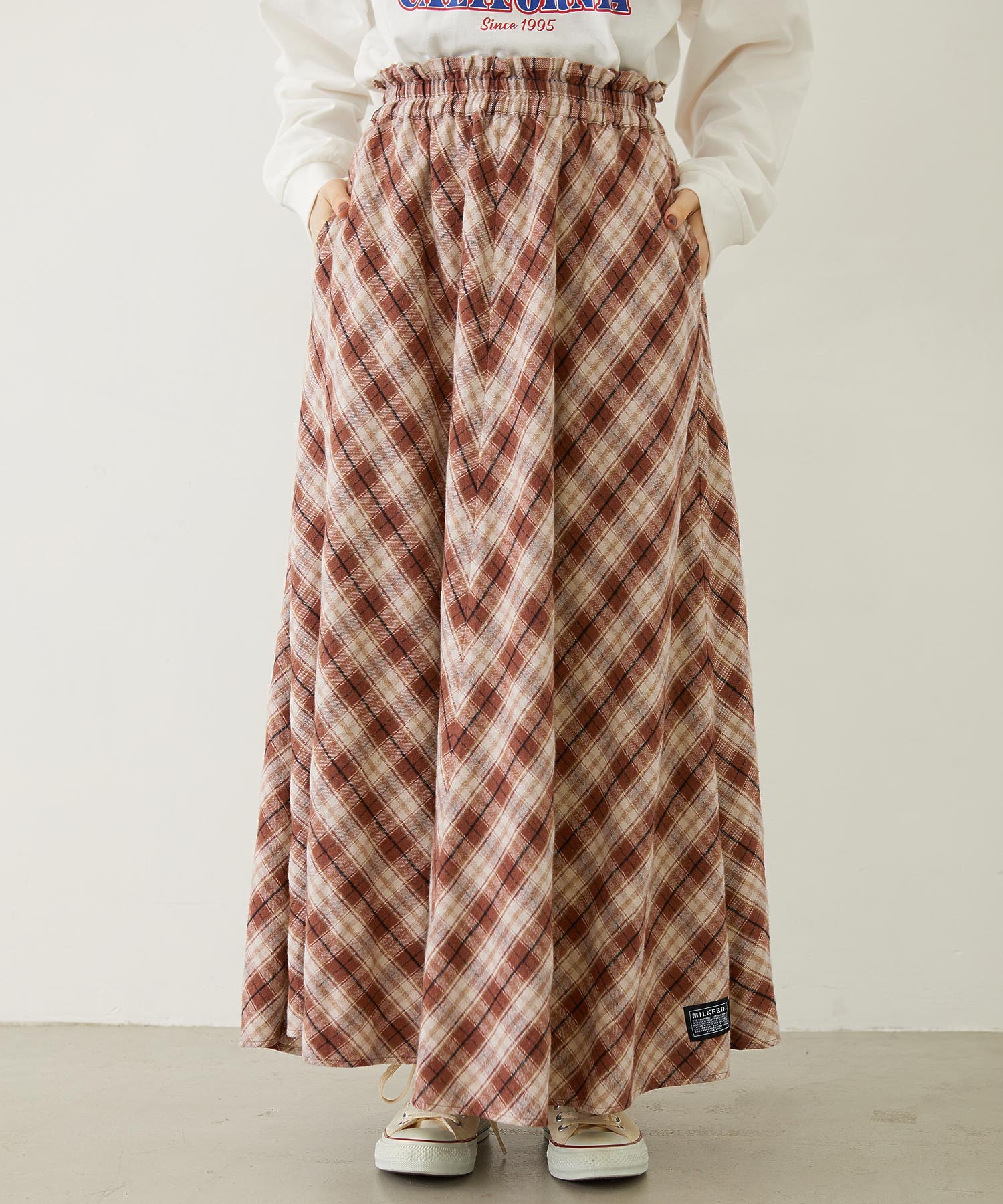 FLARE PLAID SKIRT