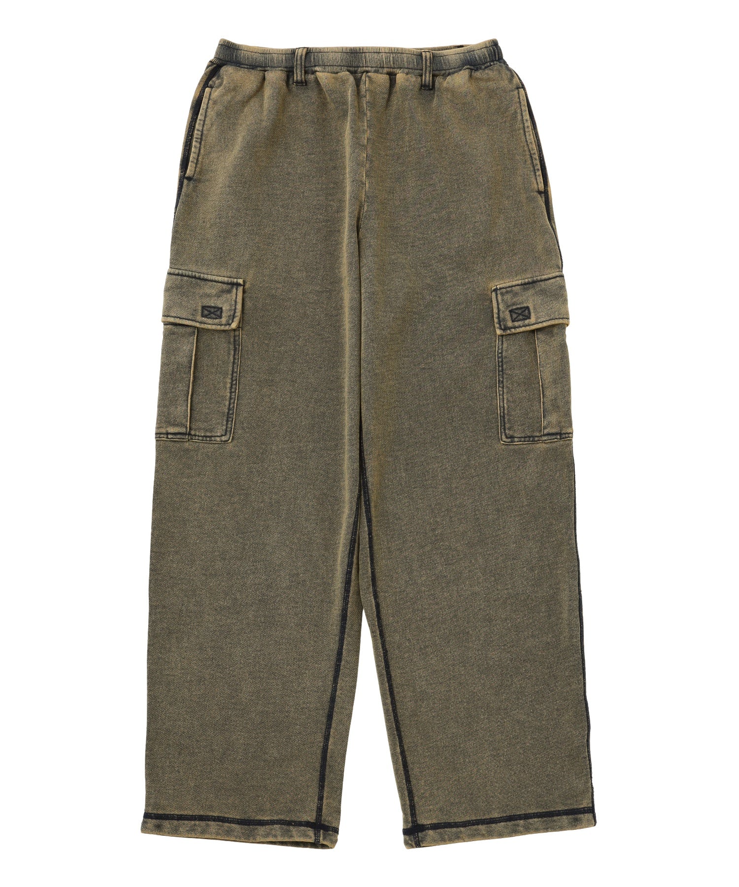 OVERDYED NUMBER PATCH CARGO SWEATPANTS