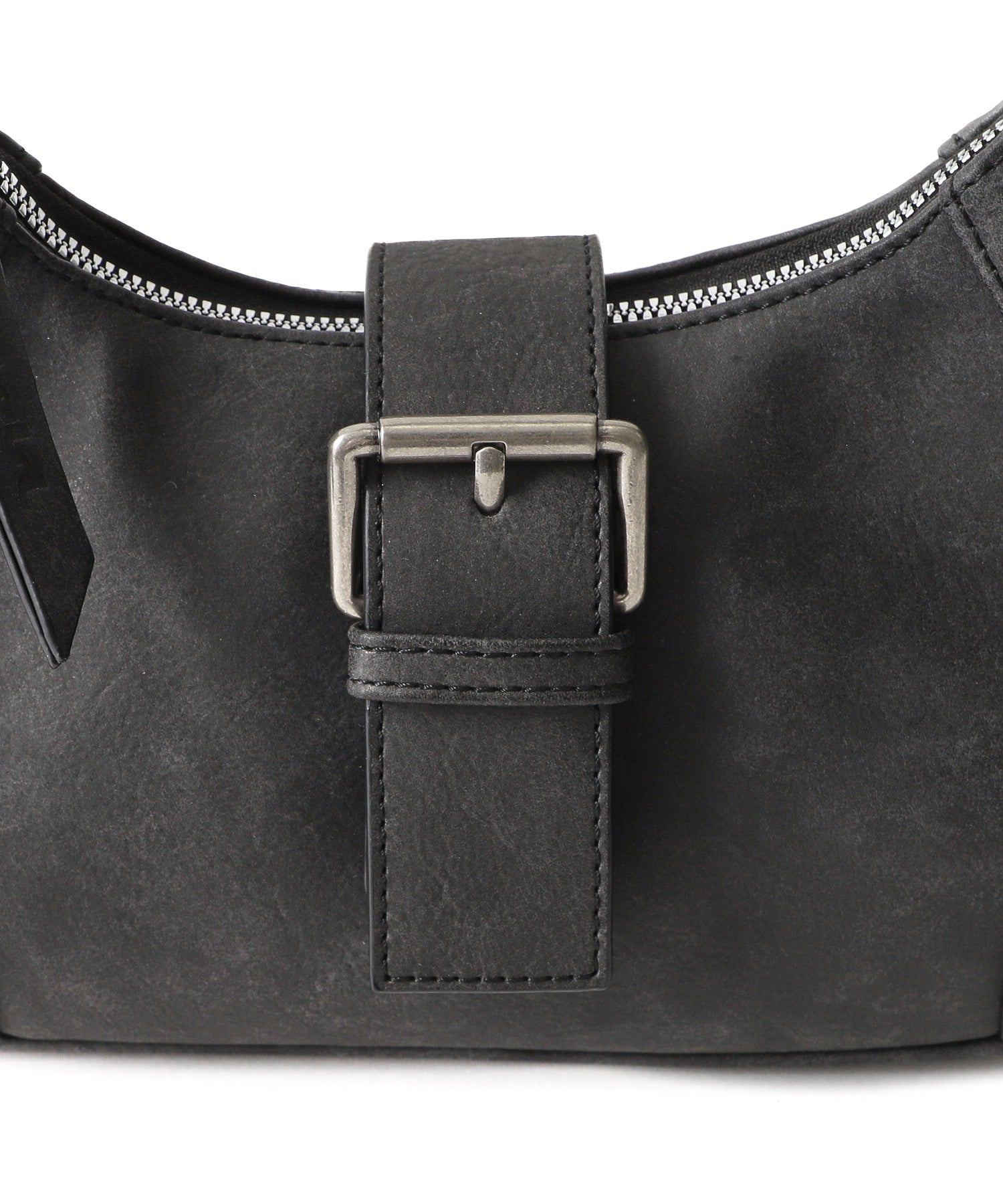 DISTRESSED FAUX LEATHER BELT HAND BAG