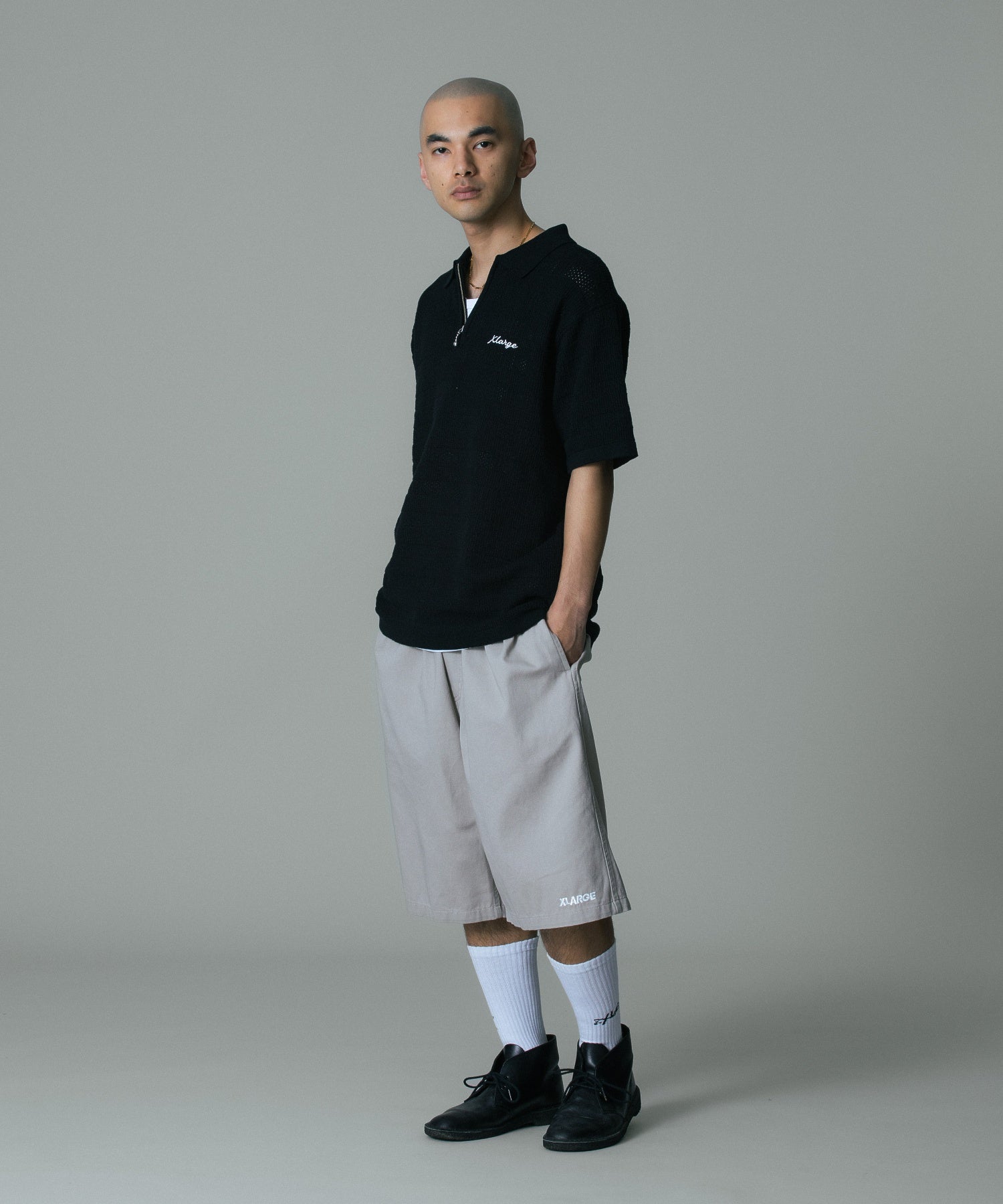 STRIPED KNIT POLO SHIRT