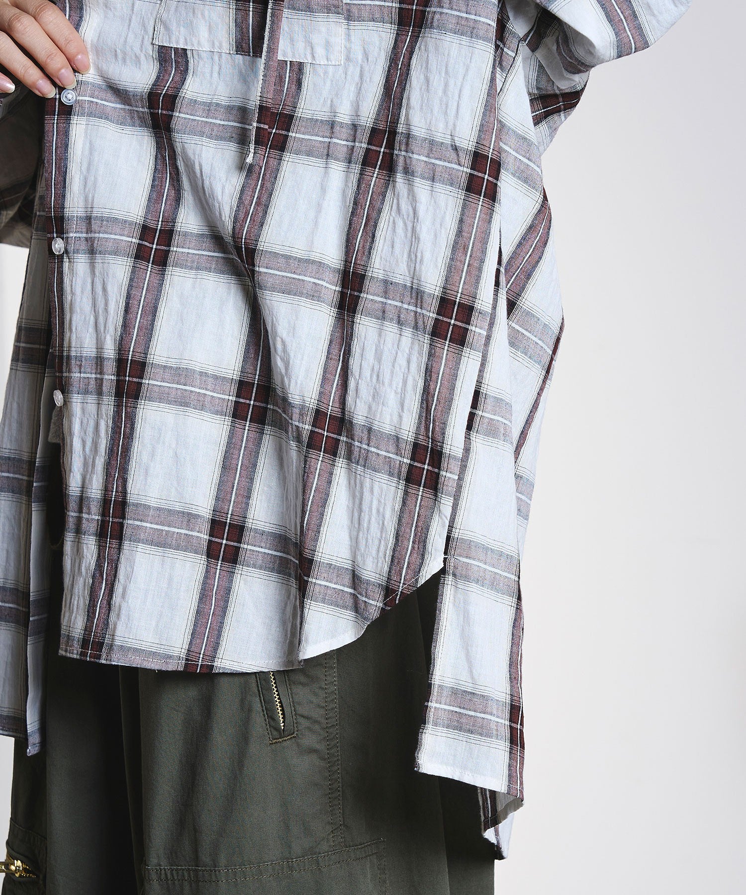 HOODED CHECK SHIRT