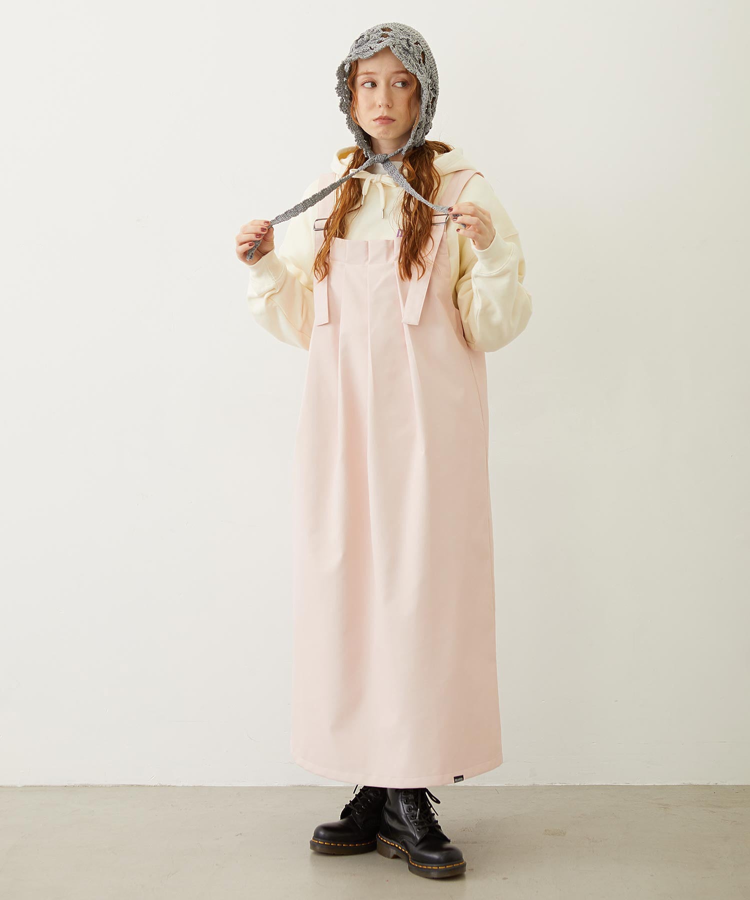 FAUX LEATHER TUCK DRESS