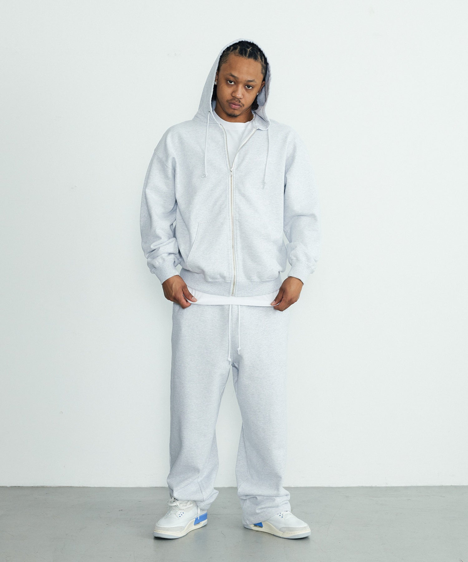 CURSIVE ZIP UP HOODED SWEATSHIRT