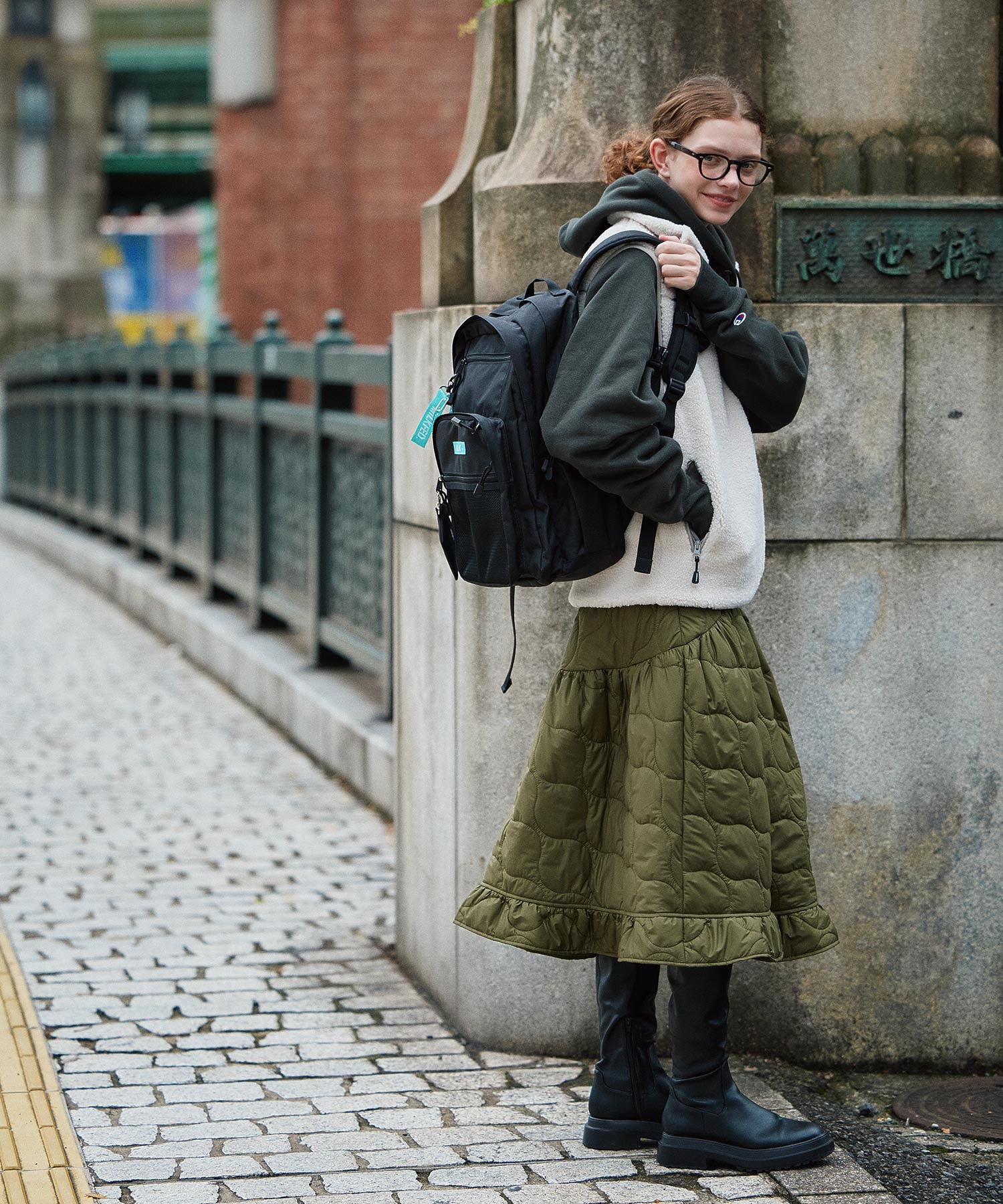 QUILTED FLARED SKIRT