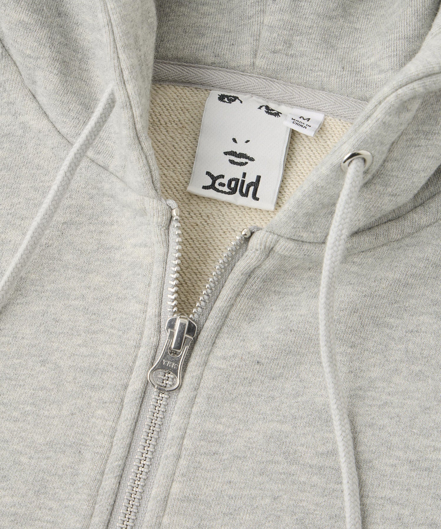 CIRCLE LOGO AND FACE ZIP UP SWEAT HOODIE