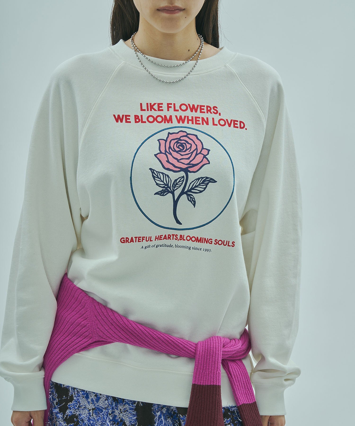 mag.by c/ROSE PRINT L/S SWEAT