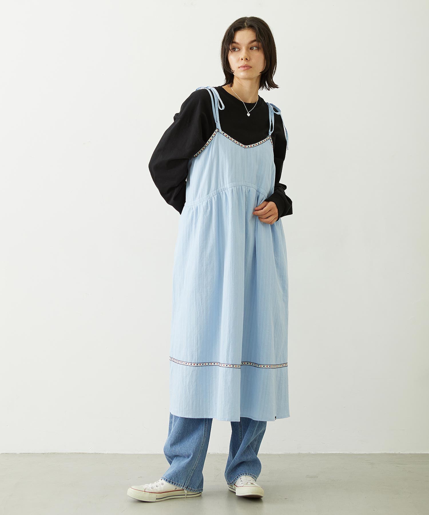 TYROLEAN TAPE CAMI DRESS