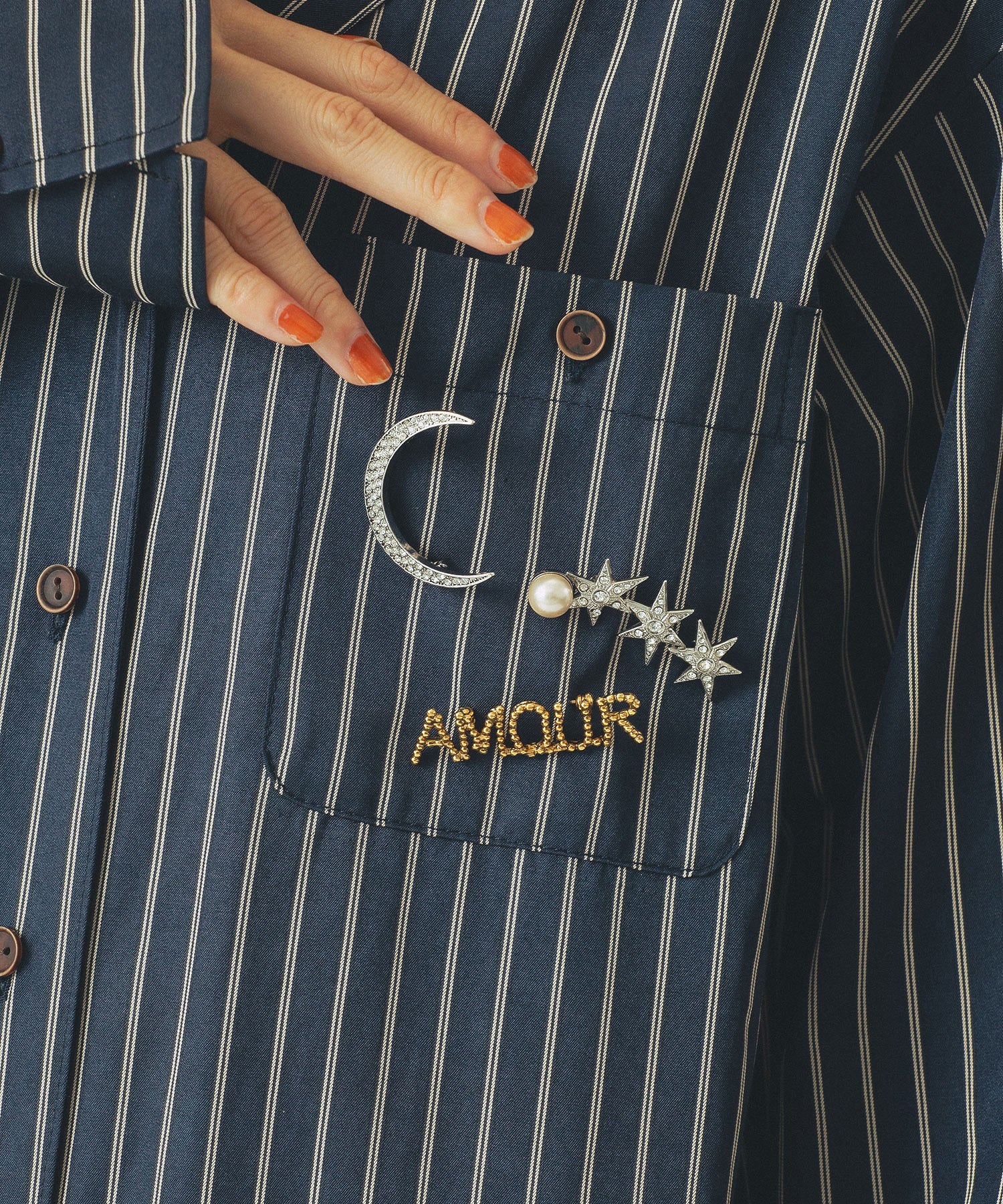 ADER.bijoux/STAR PEARL BROOCH