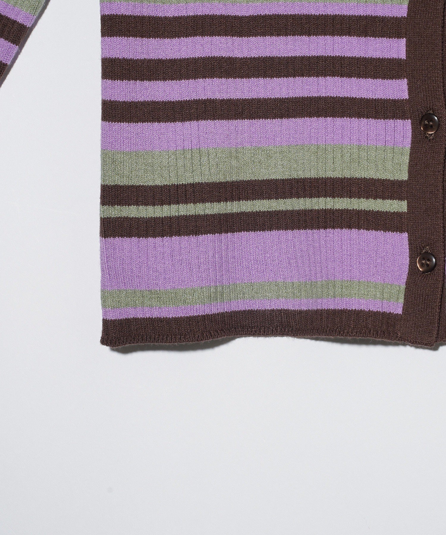 STRIPE KNIT FITTED CARDIGAN