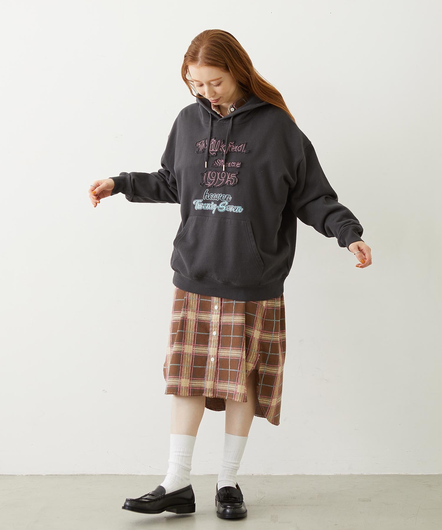 STITCHED LOGO SWEAT HOODIE