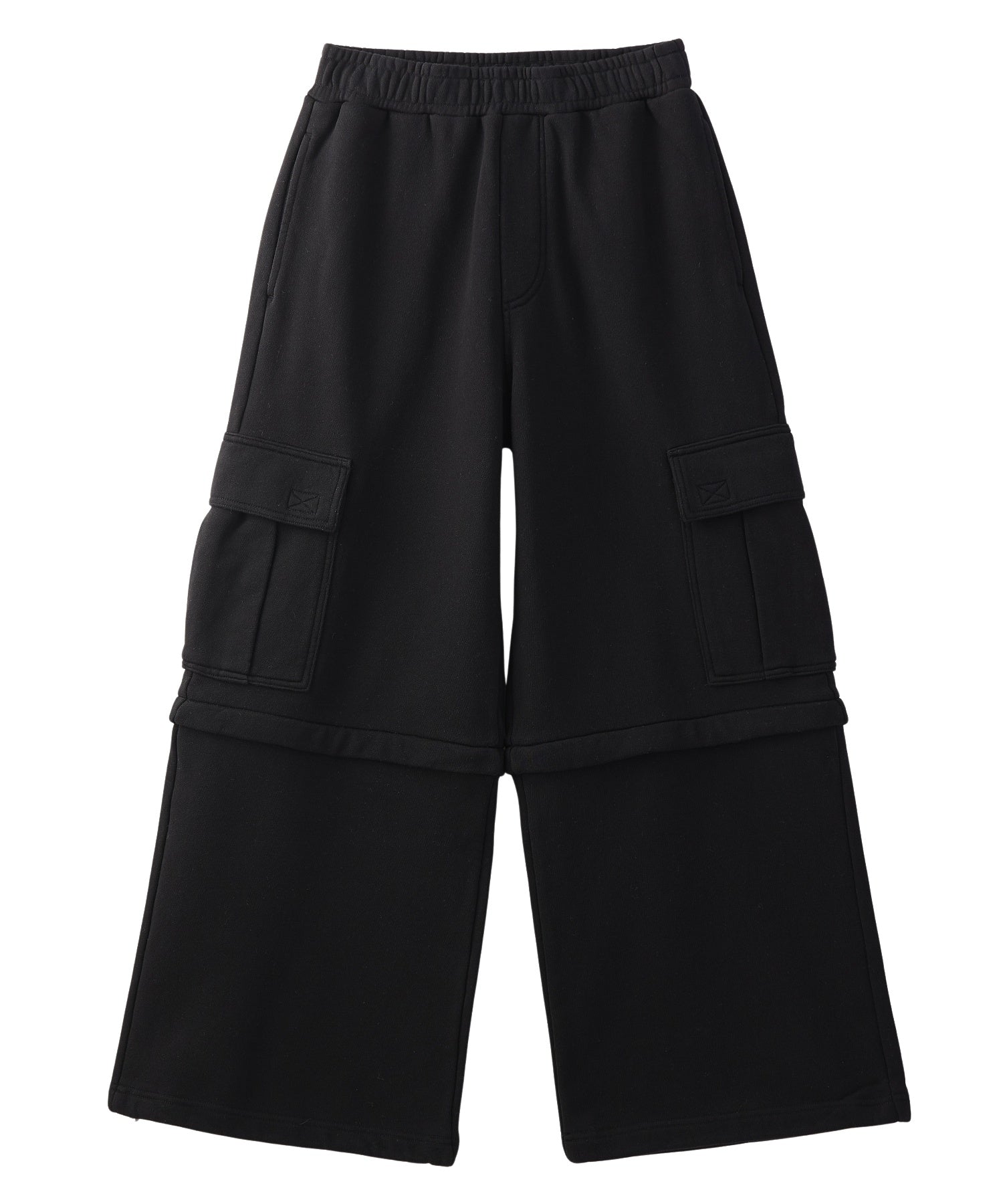 2WAY WIDE LEG CARGO SWEAT PANTS