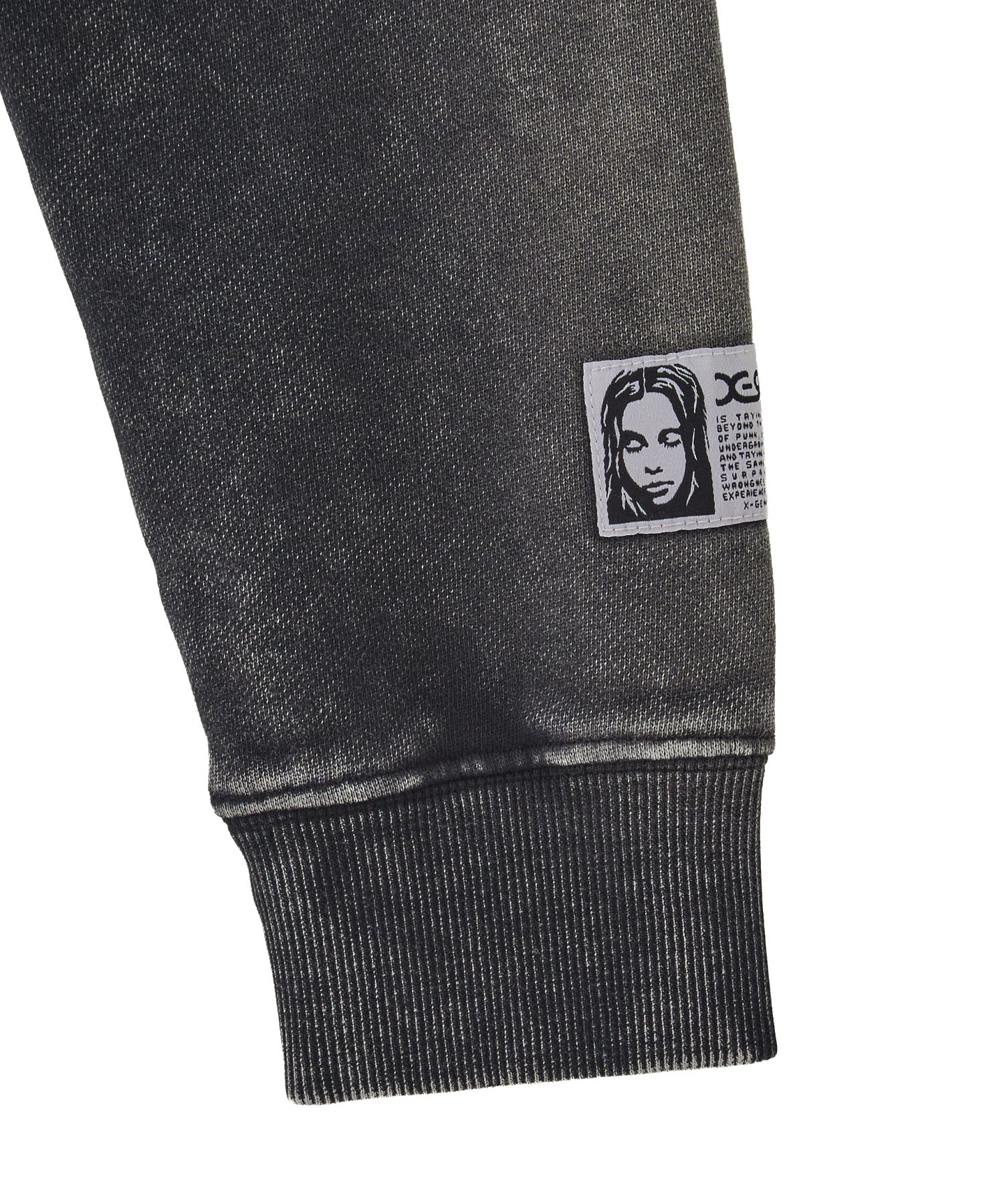 FACE LABEL WASHED COMPACT ZIP UP SWEAT HOODIE