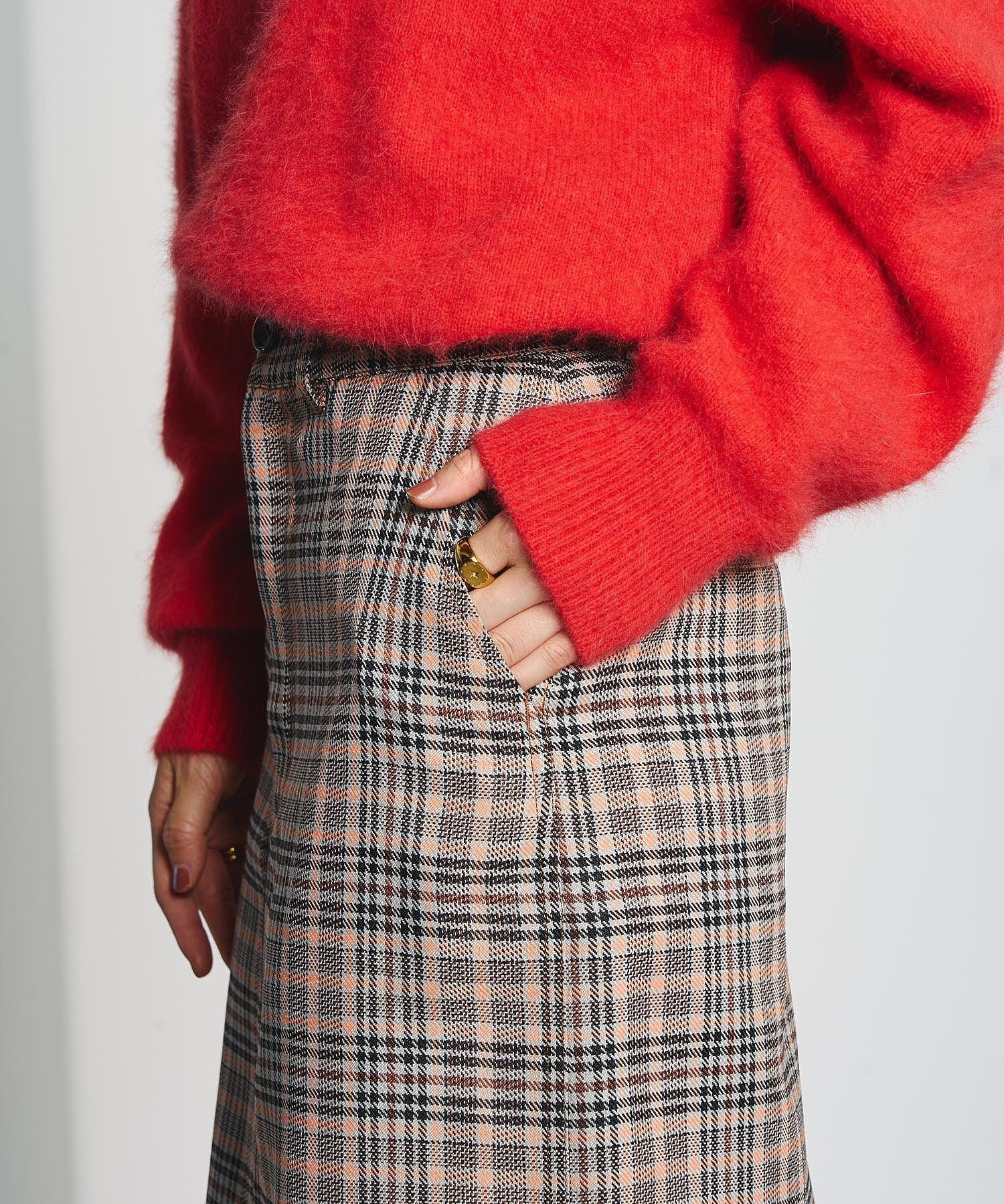 CREOLME/CHECK PENCIL SKIRT