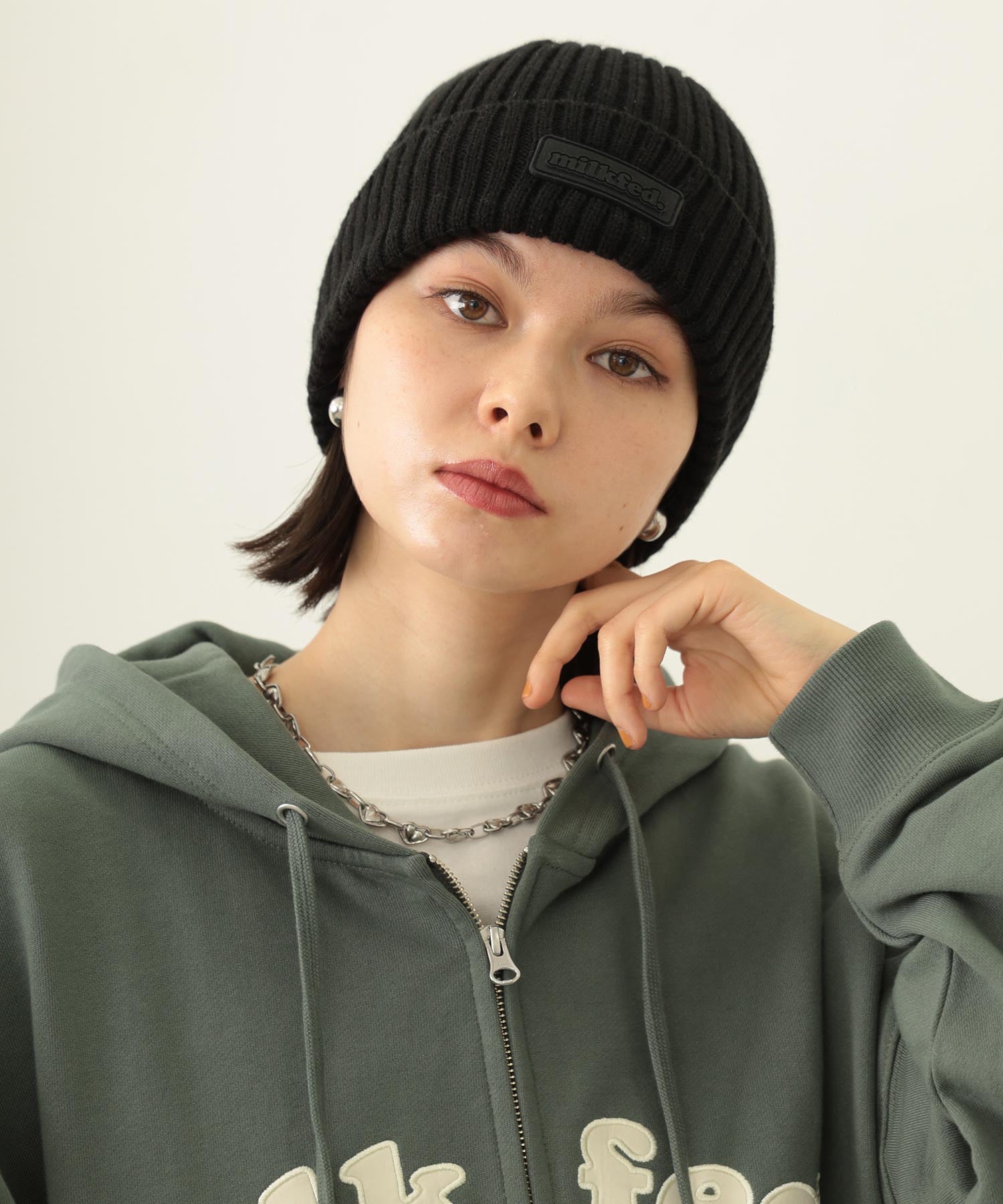 RUBBER PATCH KNIT CAP