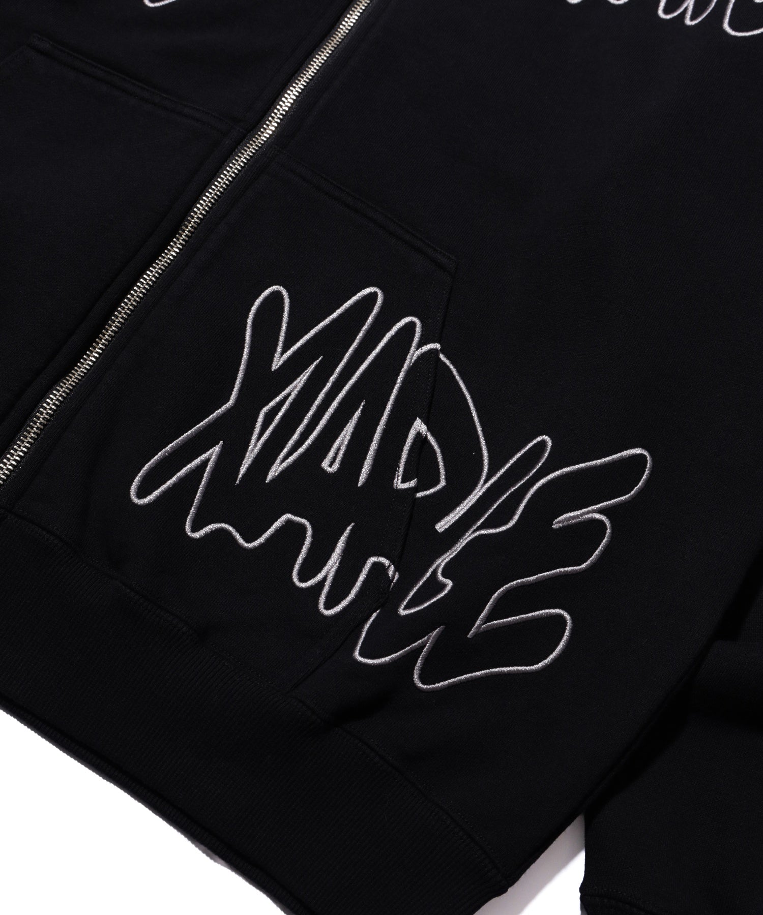 ALLOVER LOGO ZIP HOODED SWEATSHIRT