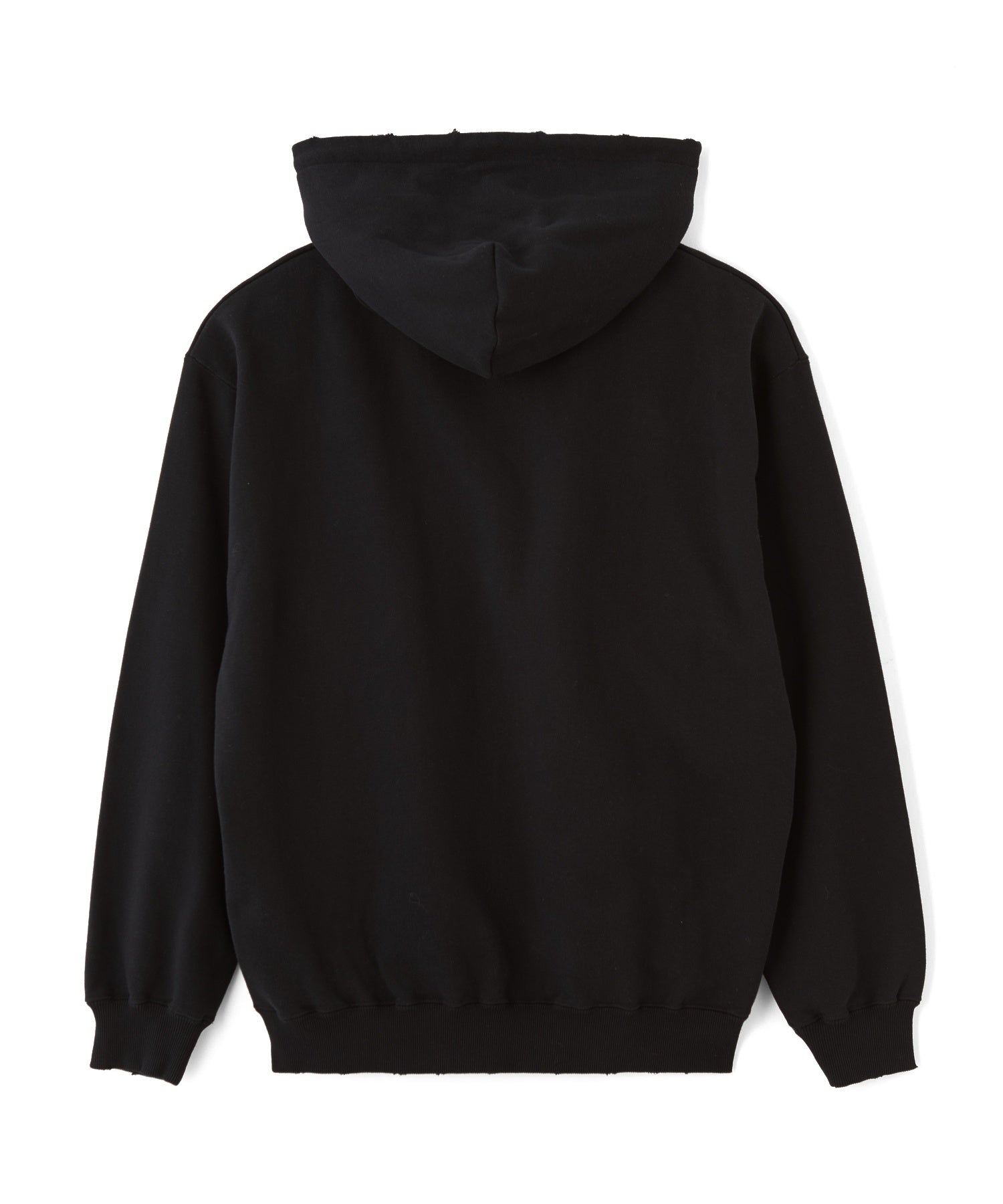 DAMAGED ZIP HOODED SWEATSHIRT