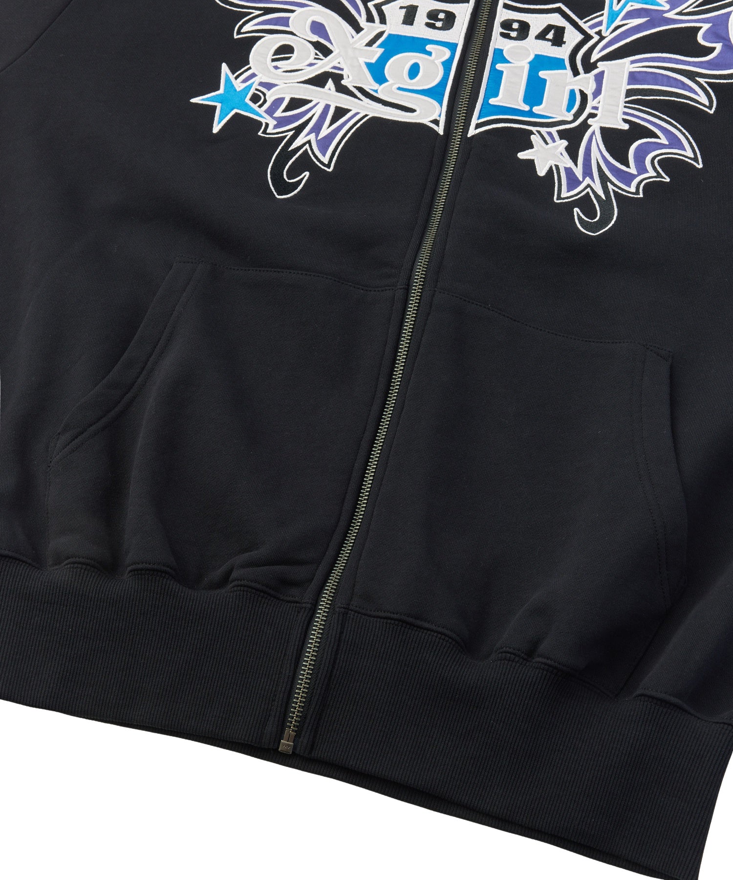 BUTTERFLY EMBLEM ZIP UP SWEAT HOODIE