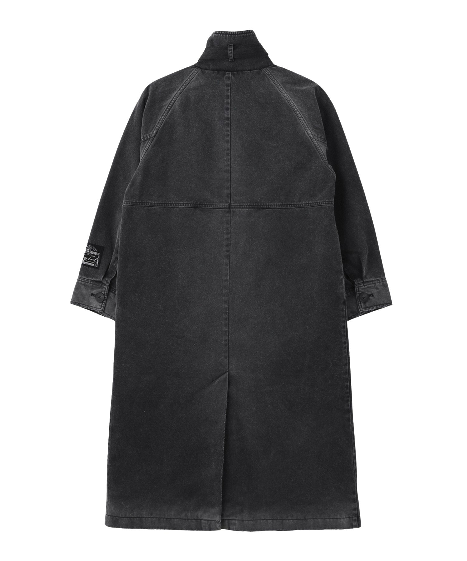 FADED STAND COLLAR LONG COAT
