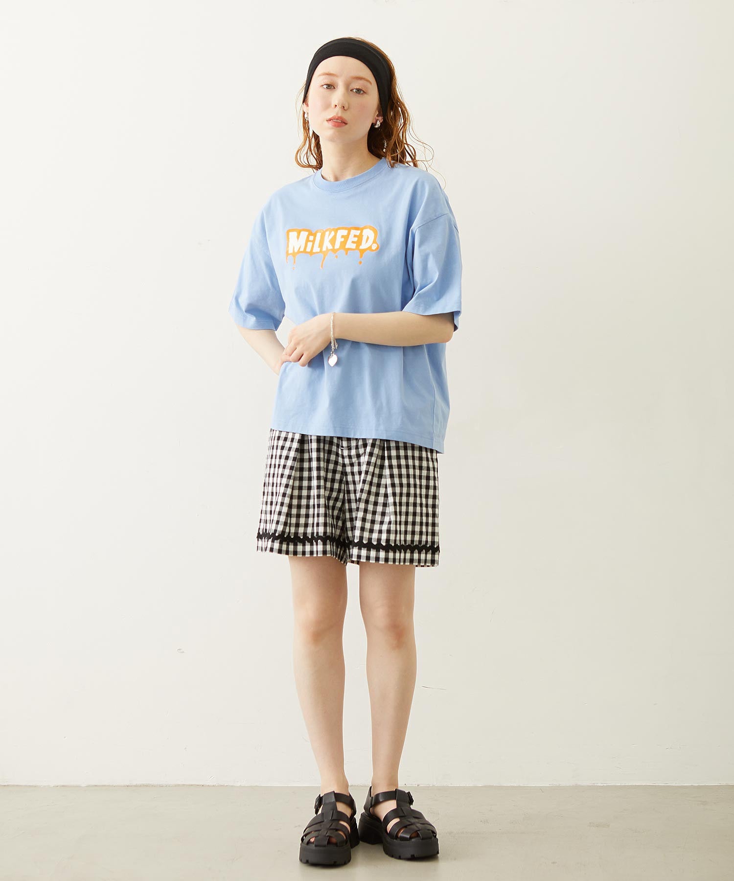 TRIMMED GINGHAM CHECK SHORTS