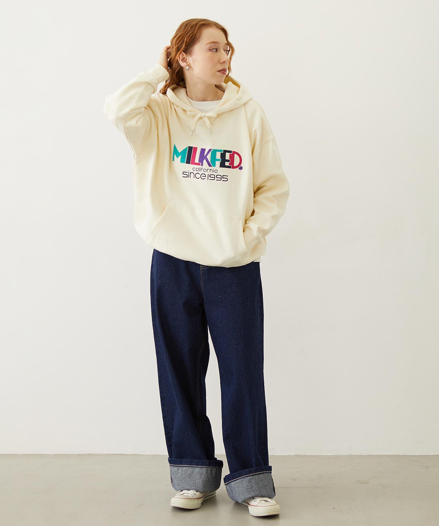 RETRO LOGO FELT PATCH SWEAT HOODIE