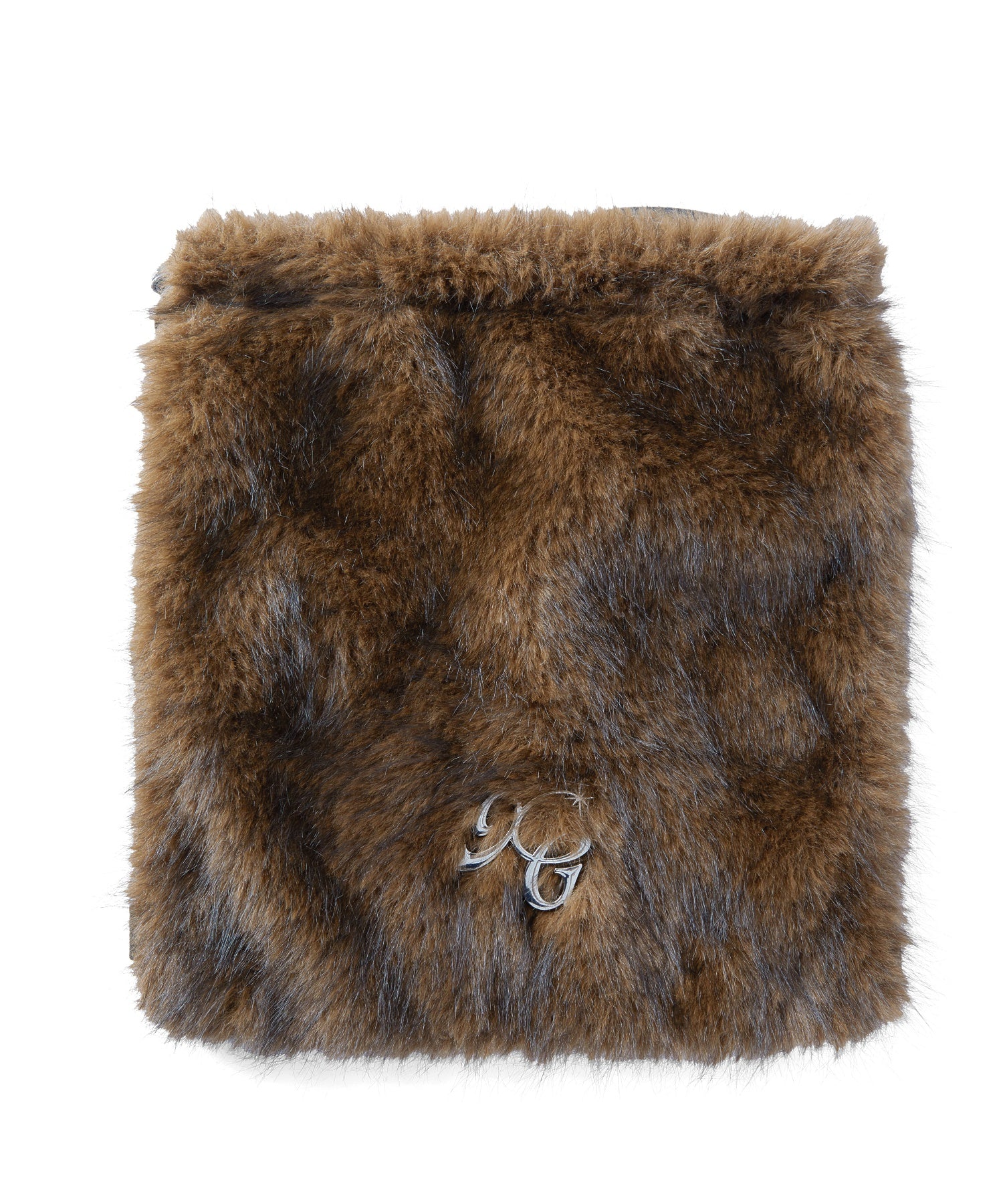 FAUX FUR METAL BUCKLE KNAPSACK