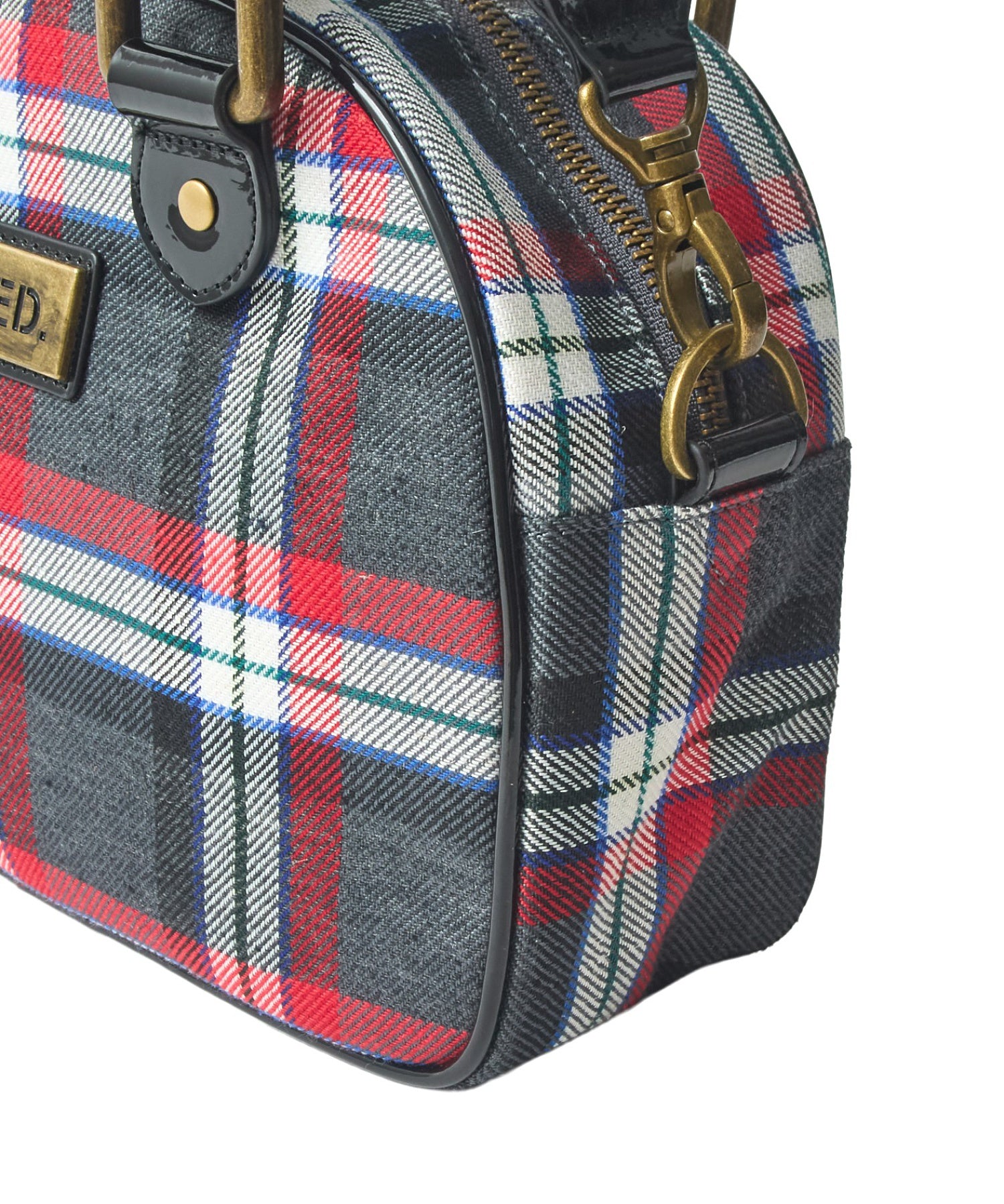 PLAID PATTERN BOSTON BAG
