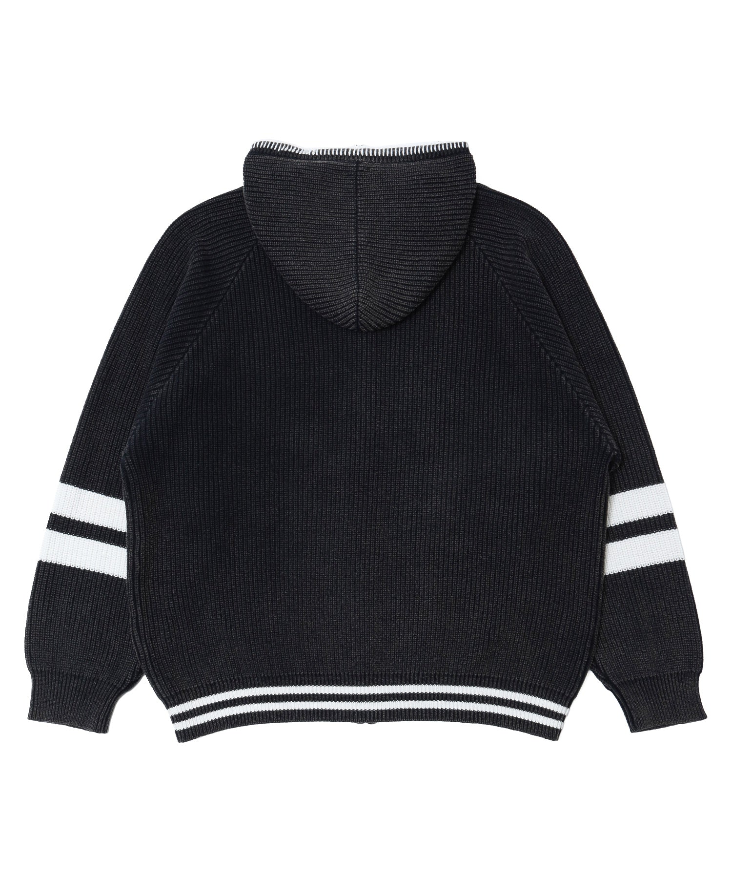FADED ZIP HOODED SWEATER