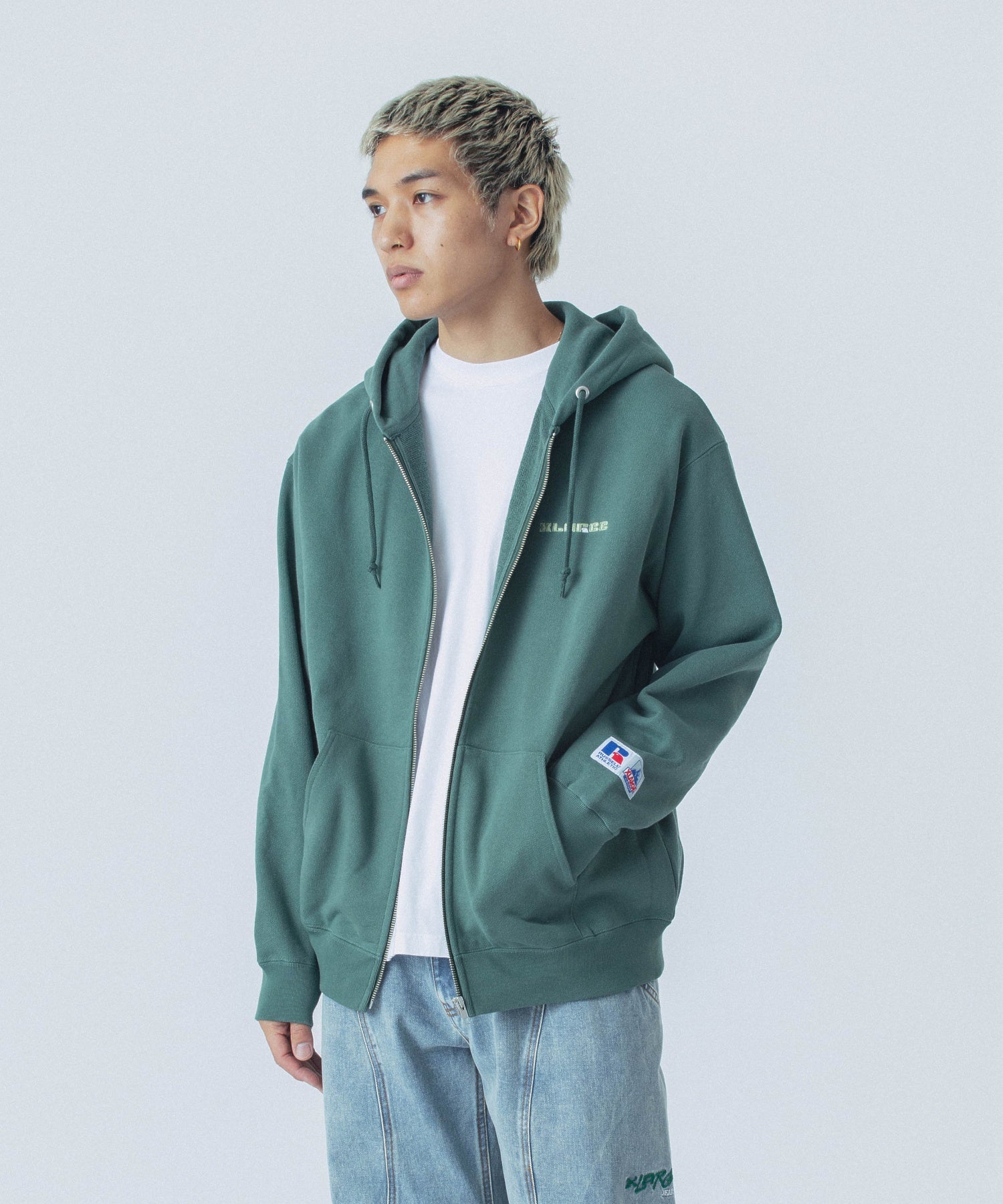 XLARGE×RUSSELL ATHLETIC ZIP UP HOODED SWEATSHIRT