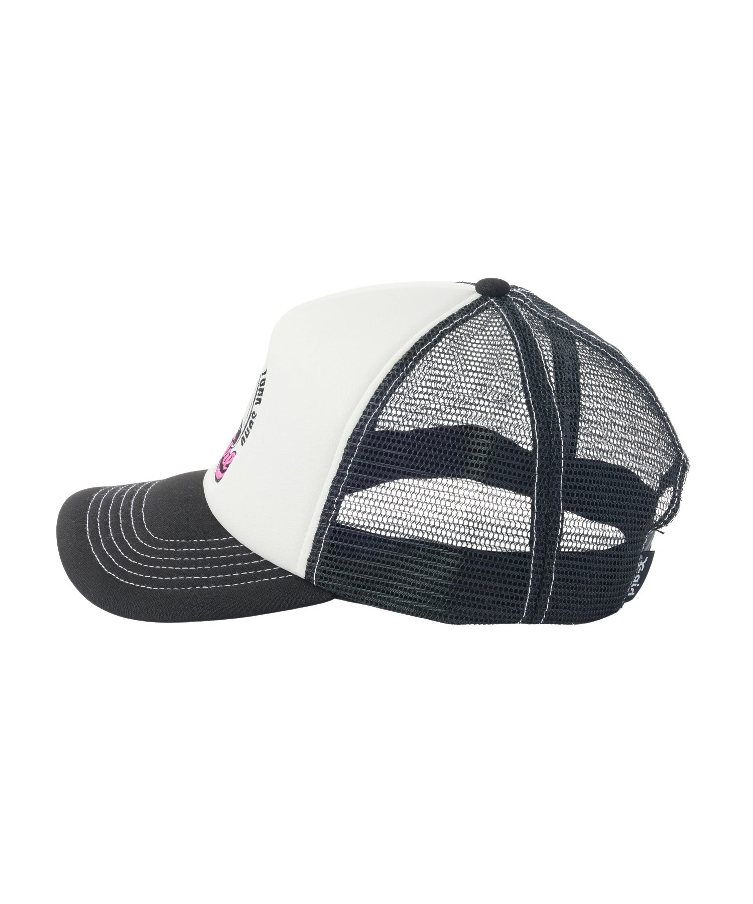 CHEERFUL LOGO AND FACE TRUCKER CAP
