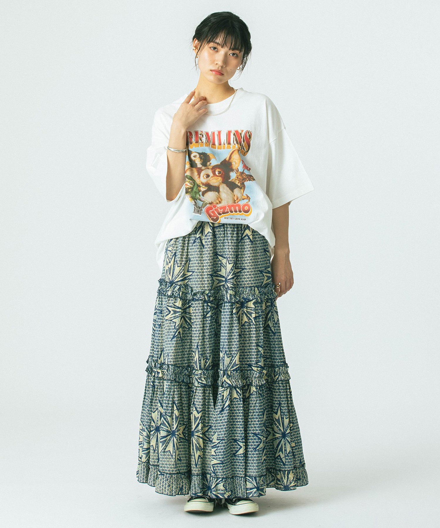 mag.by c/PRINT TIERED SKIRT