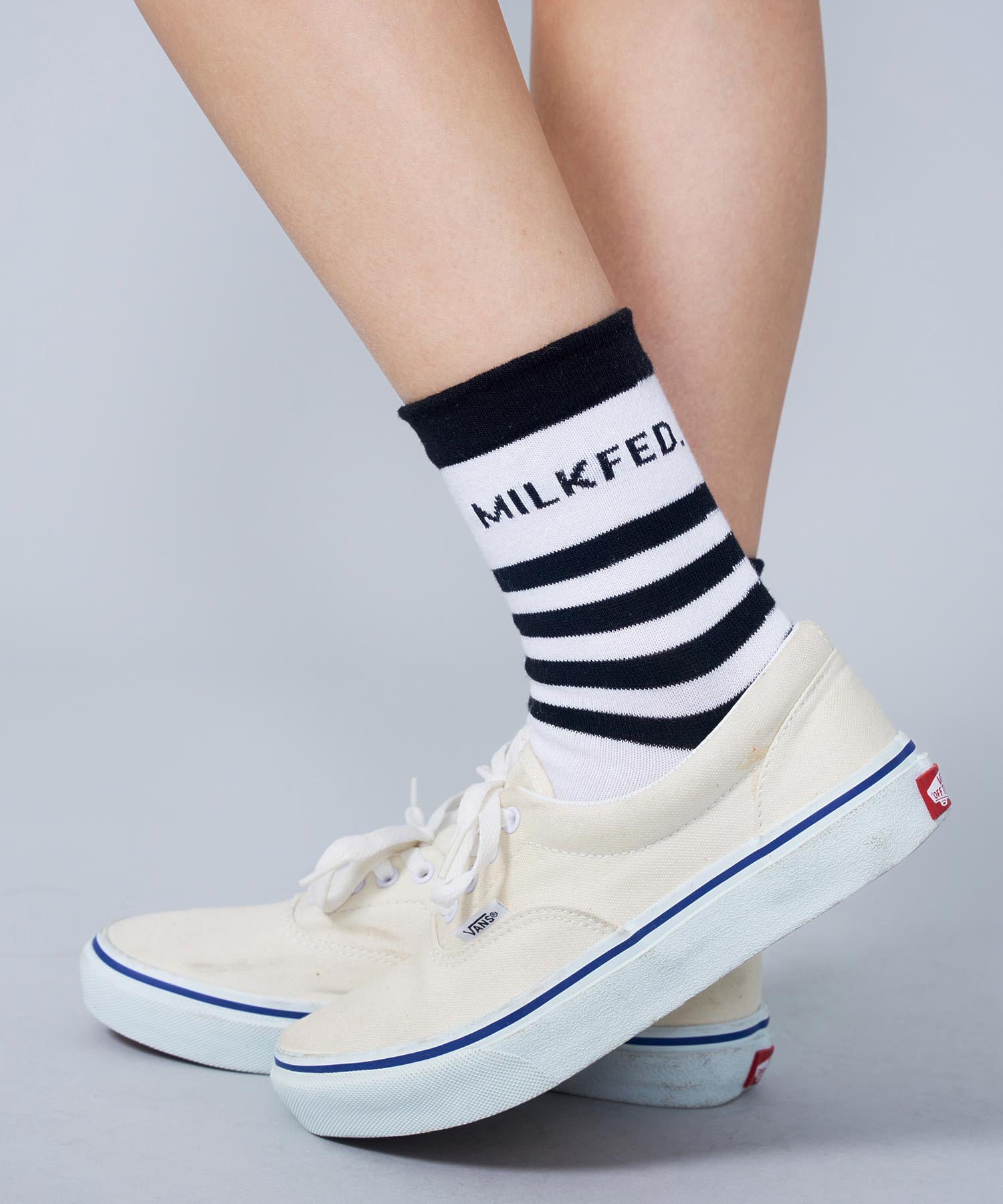 STRIPED MILKFED LOGO SOCKS