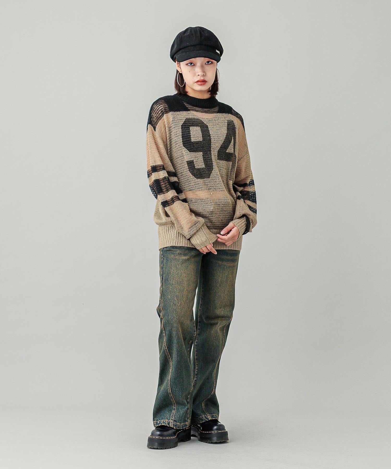 NUMBERING KNIT TOP
