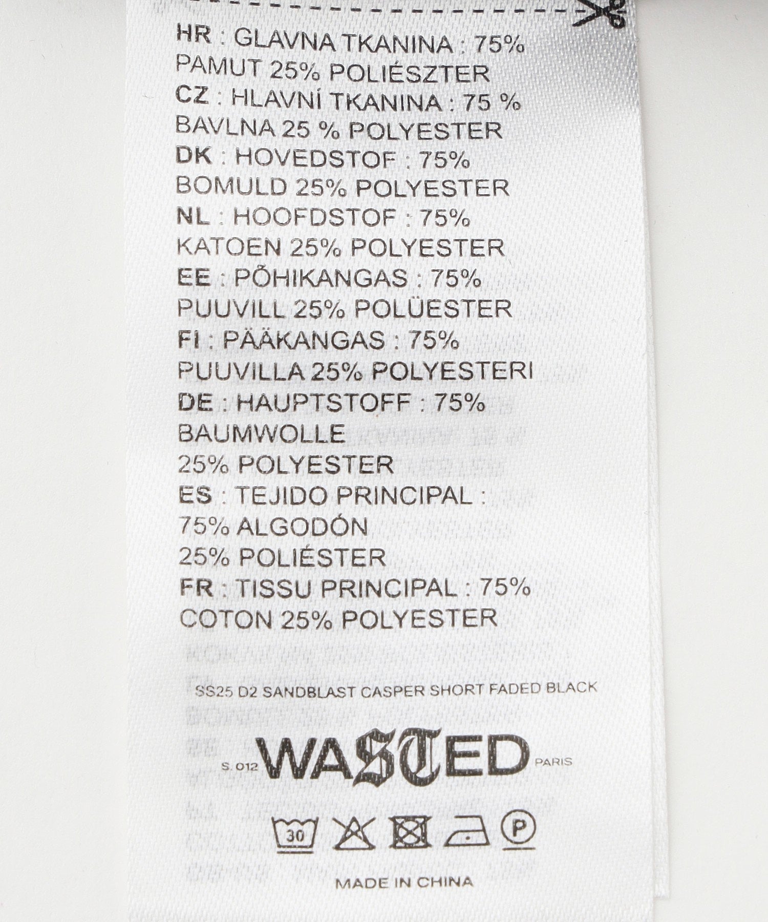 WASTED PARIS/ウェイステッドパリス/SANDBLAST CASPER SHORT