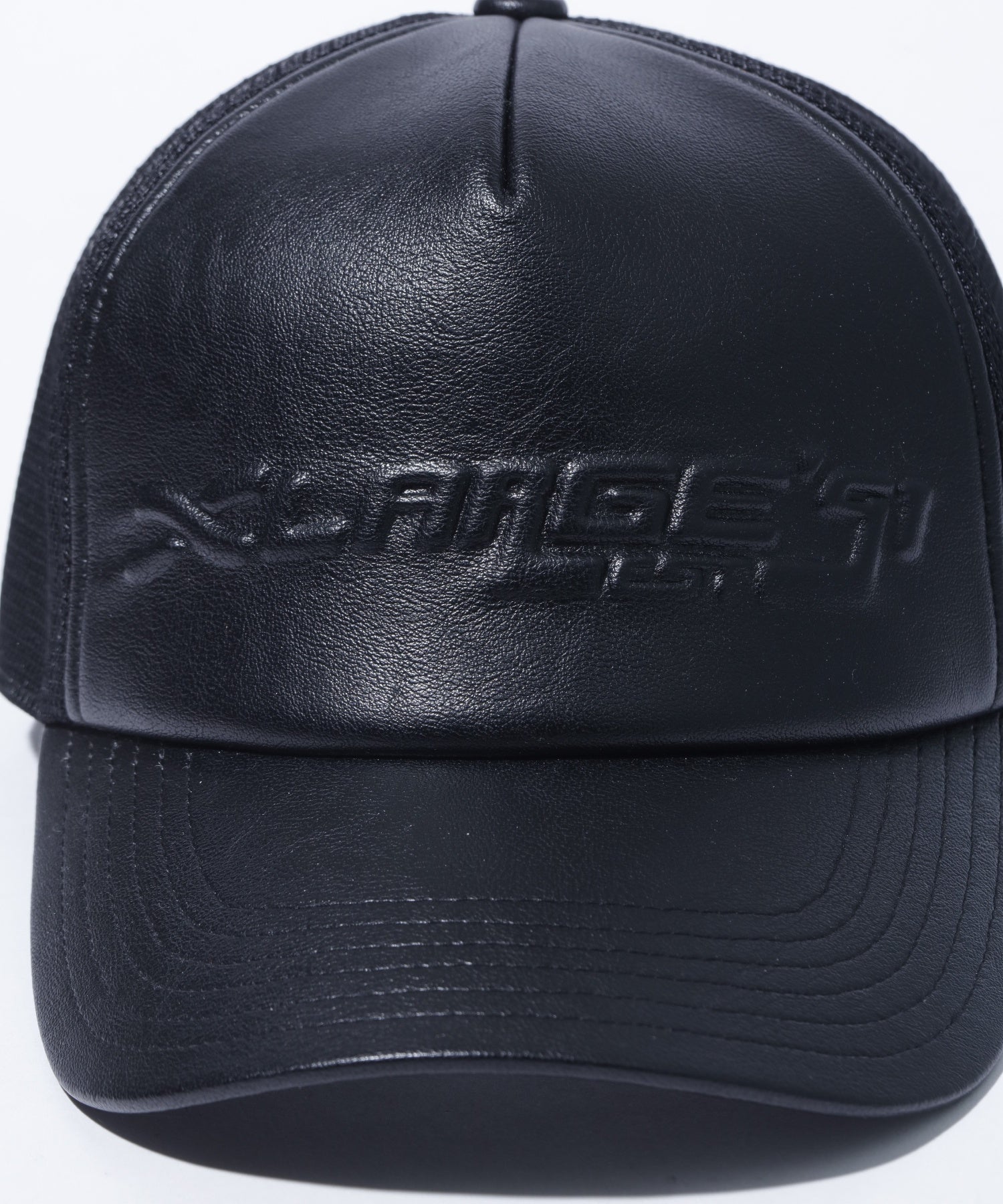 FAUX LEATHER MESH CAP