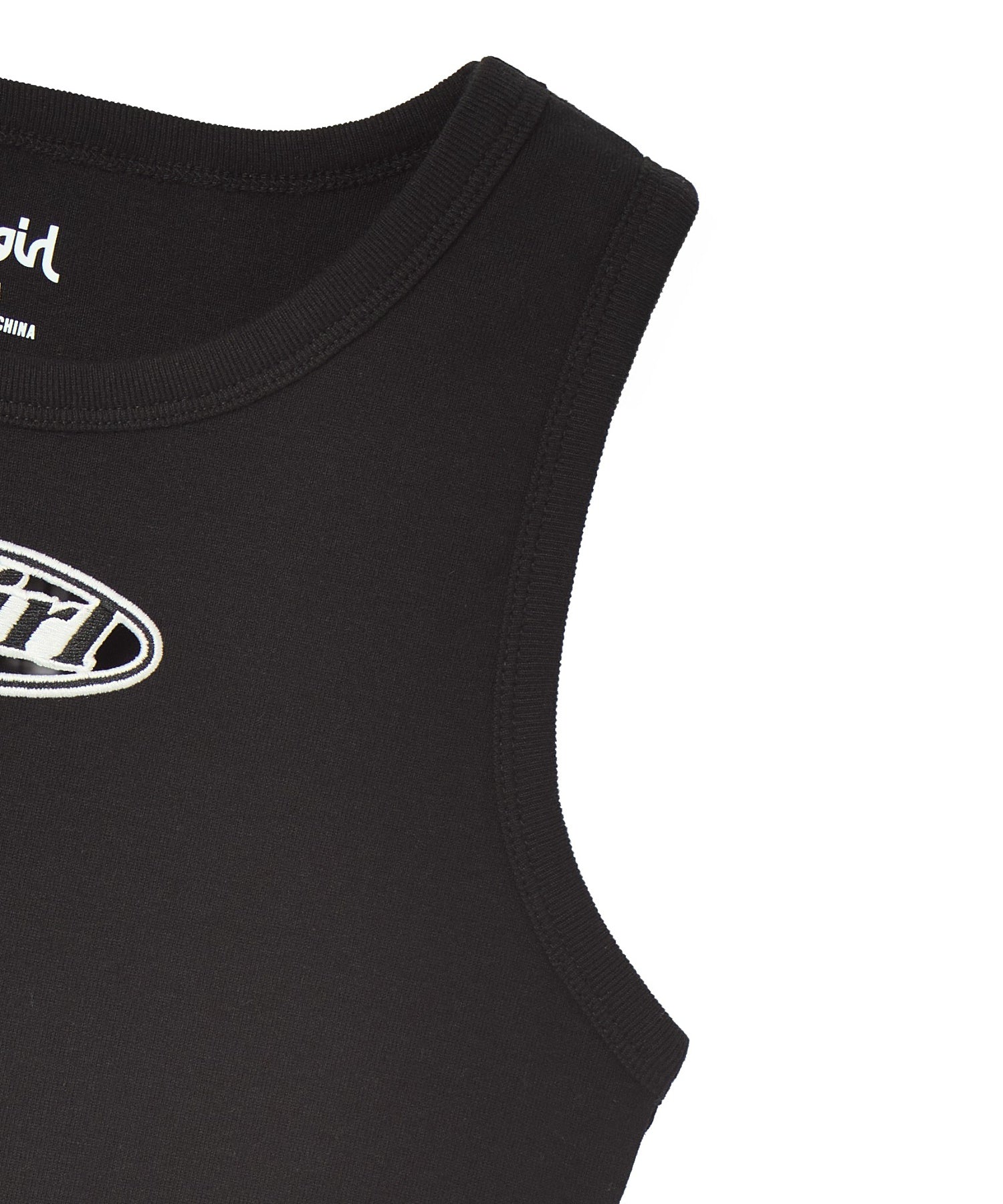 HOLLOW OUT OVAL LOGO TANK TOP