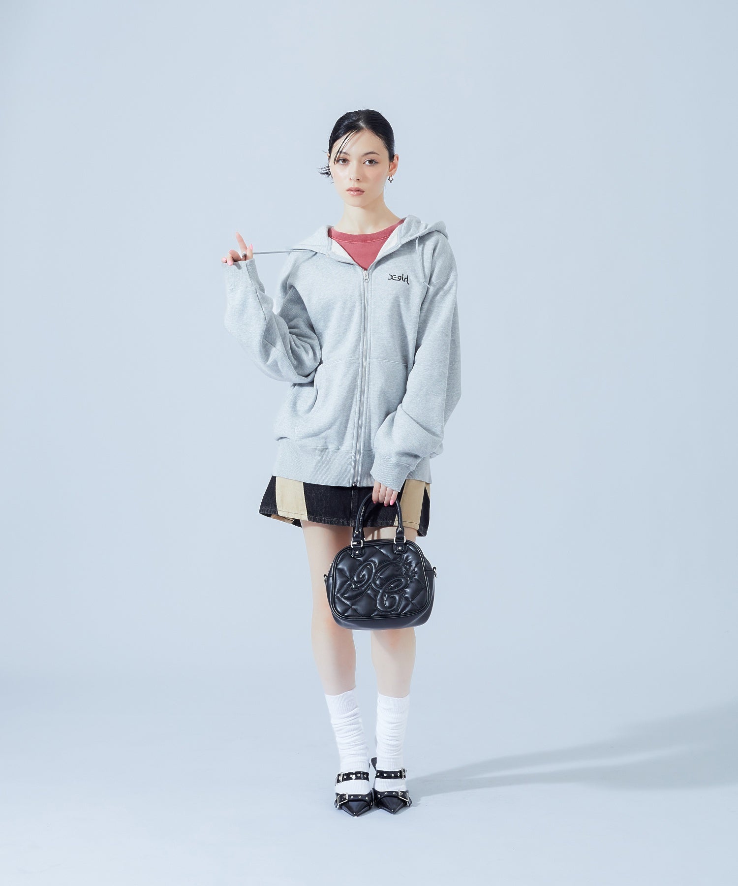 XG LOGO QUILTED BOSTON BAG