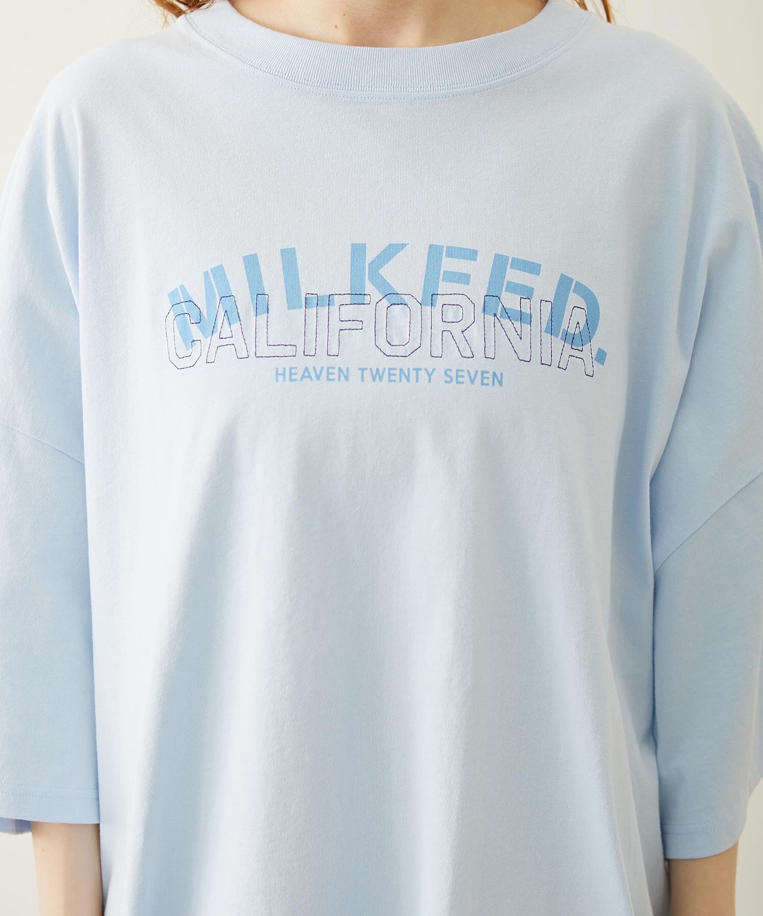 MILKFED.×CHAMPION LAYER LOGO BIG TEE
